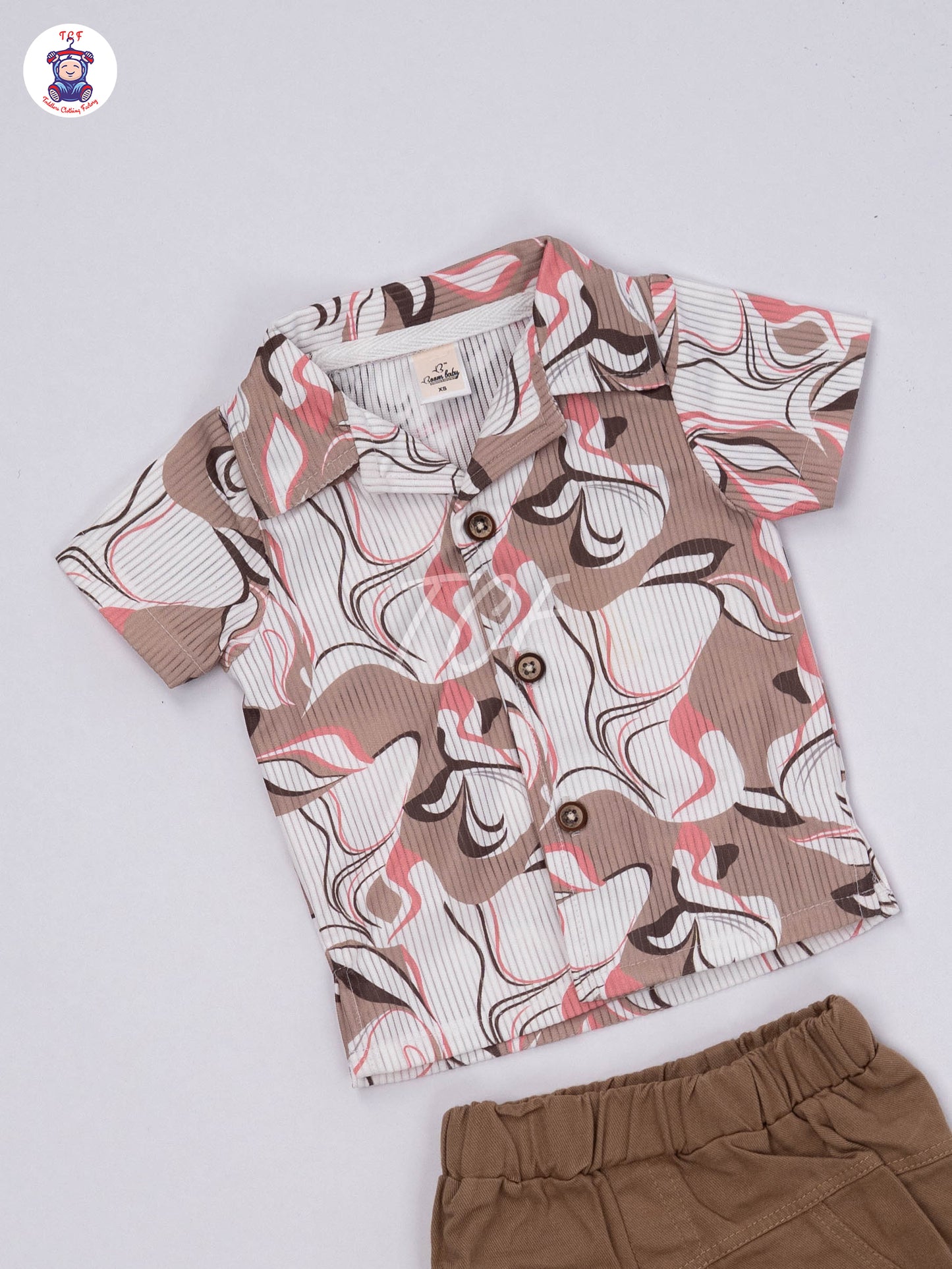 White & Lite Brown - Shirts & Shorts