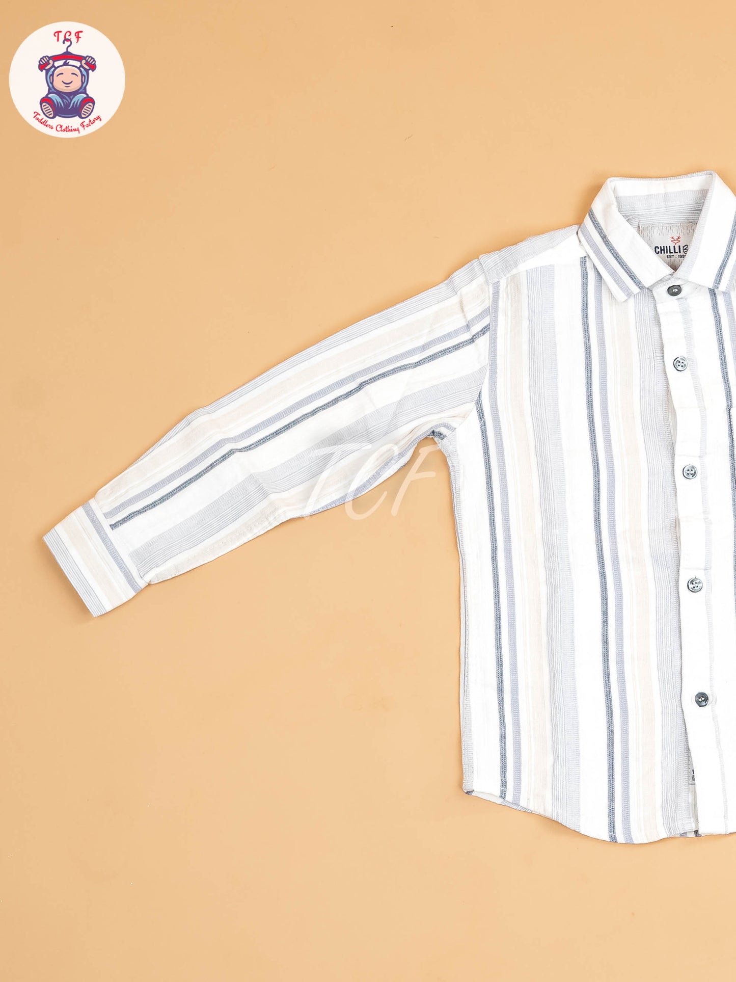 White & Beige - Boys Readymade Shirt