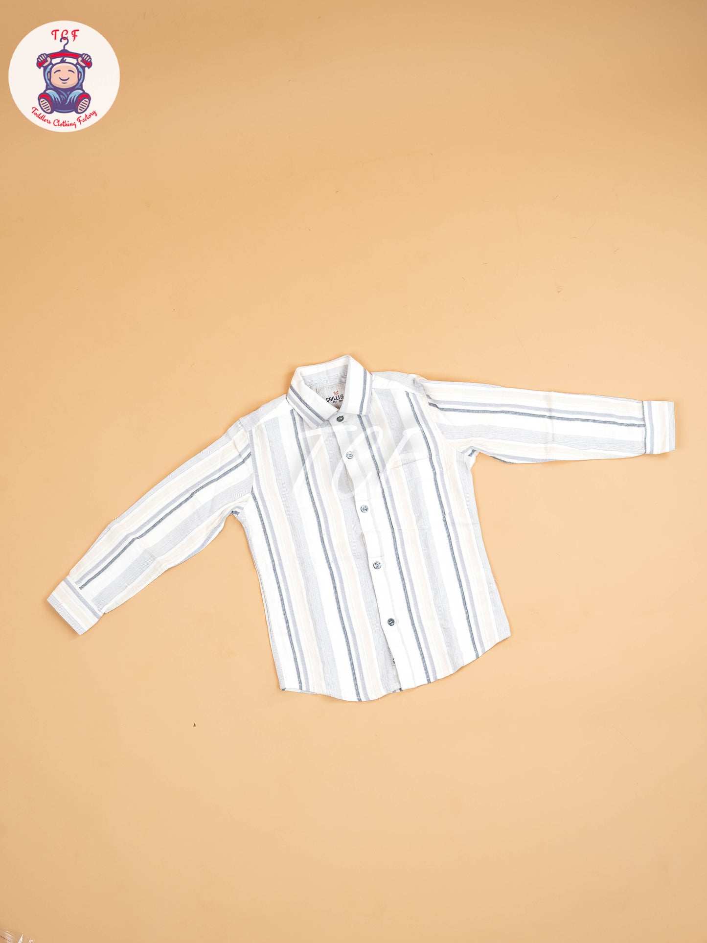 White & Beige - Boys Readymade Shirt
