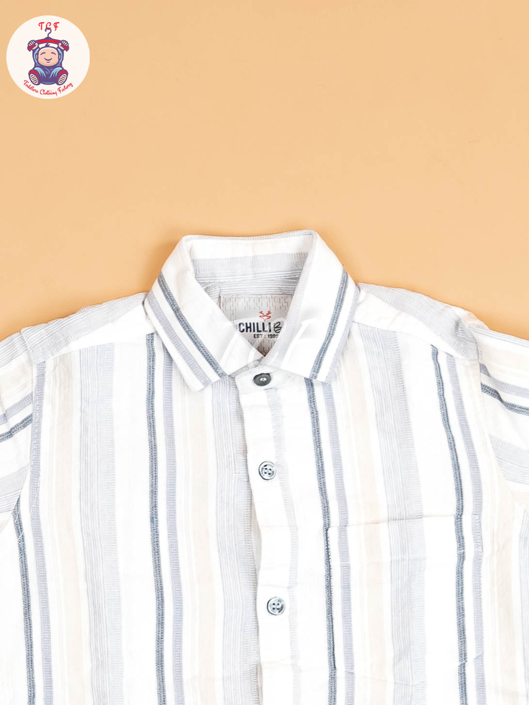 White & Beige - Boys Readymade Shirt