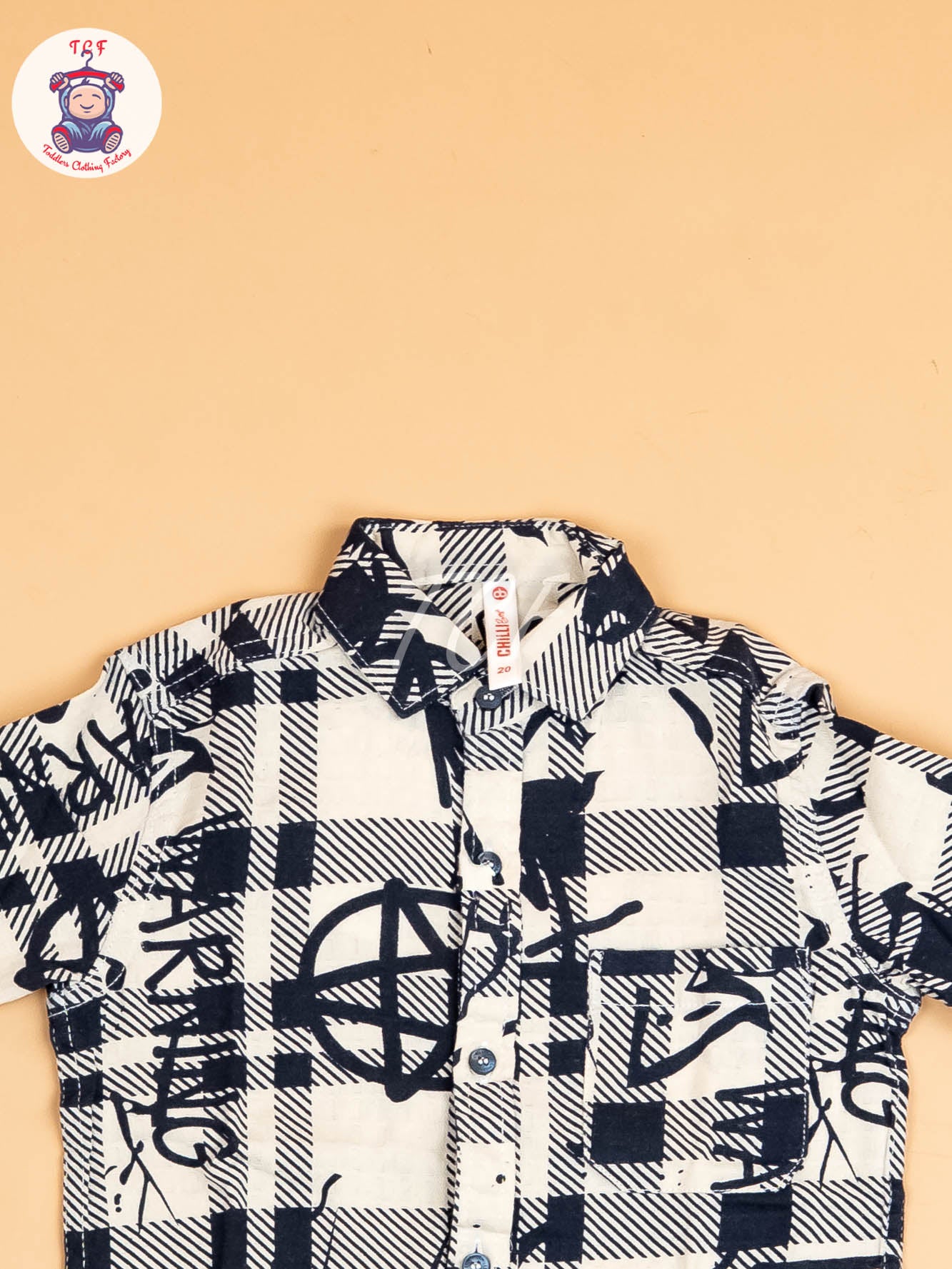 Cream & Black - Boys Readymade Shirt