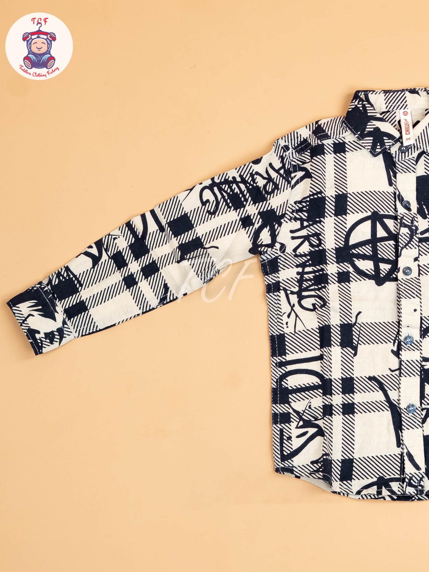 Cream & Black - Boys Readymade Shirt