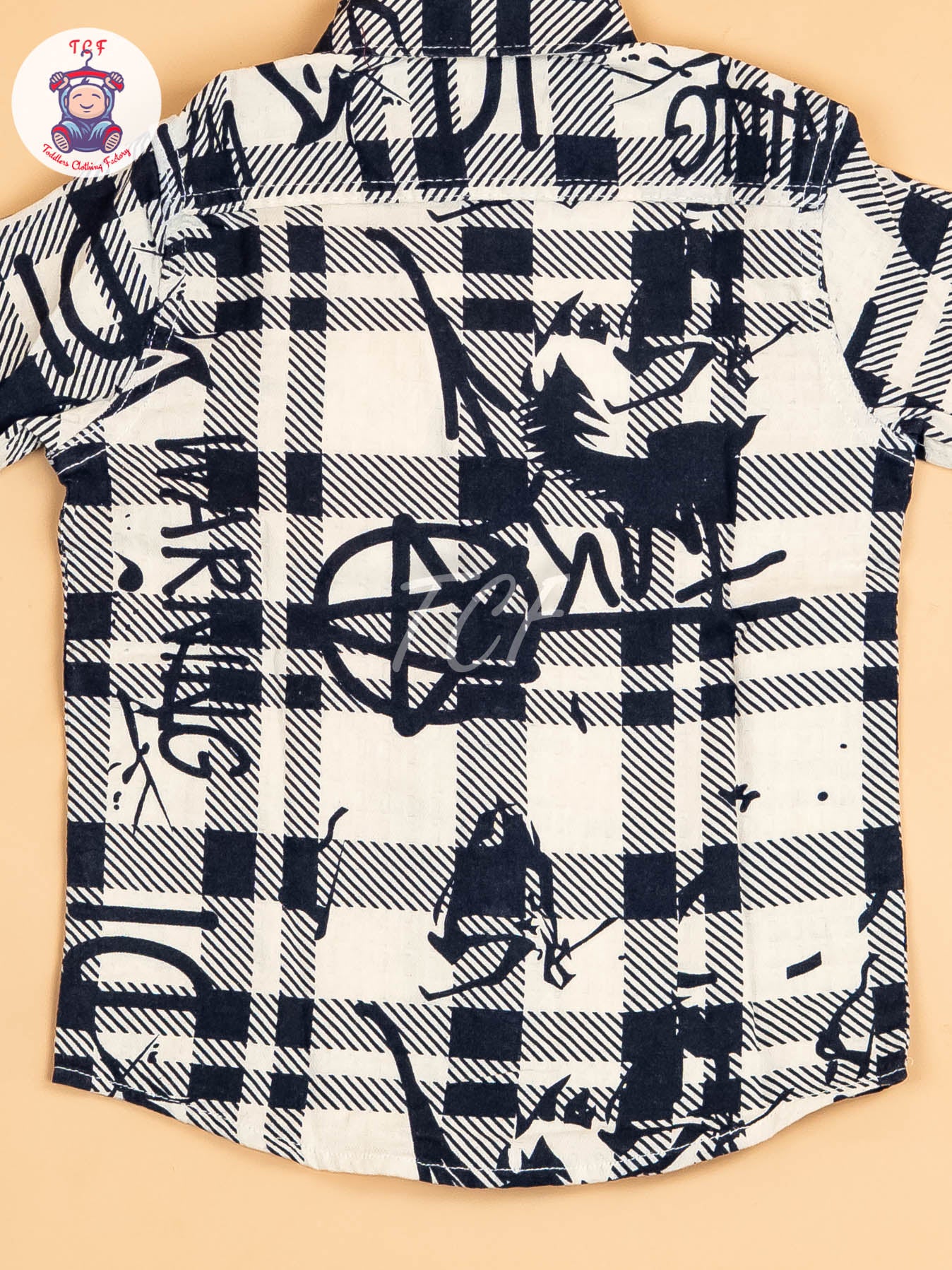Cream & Black - Boys Readymade Shirt