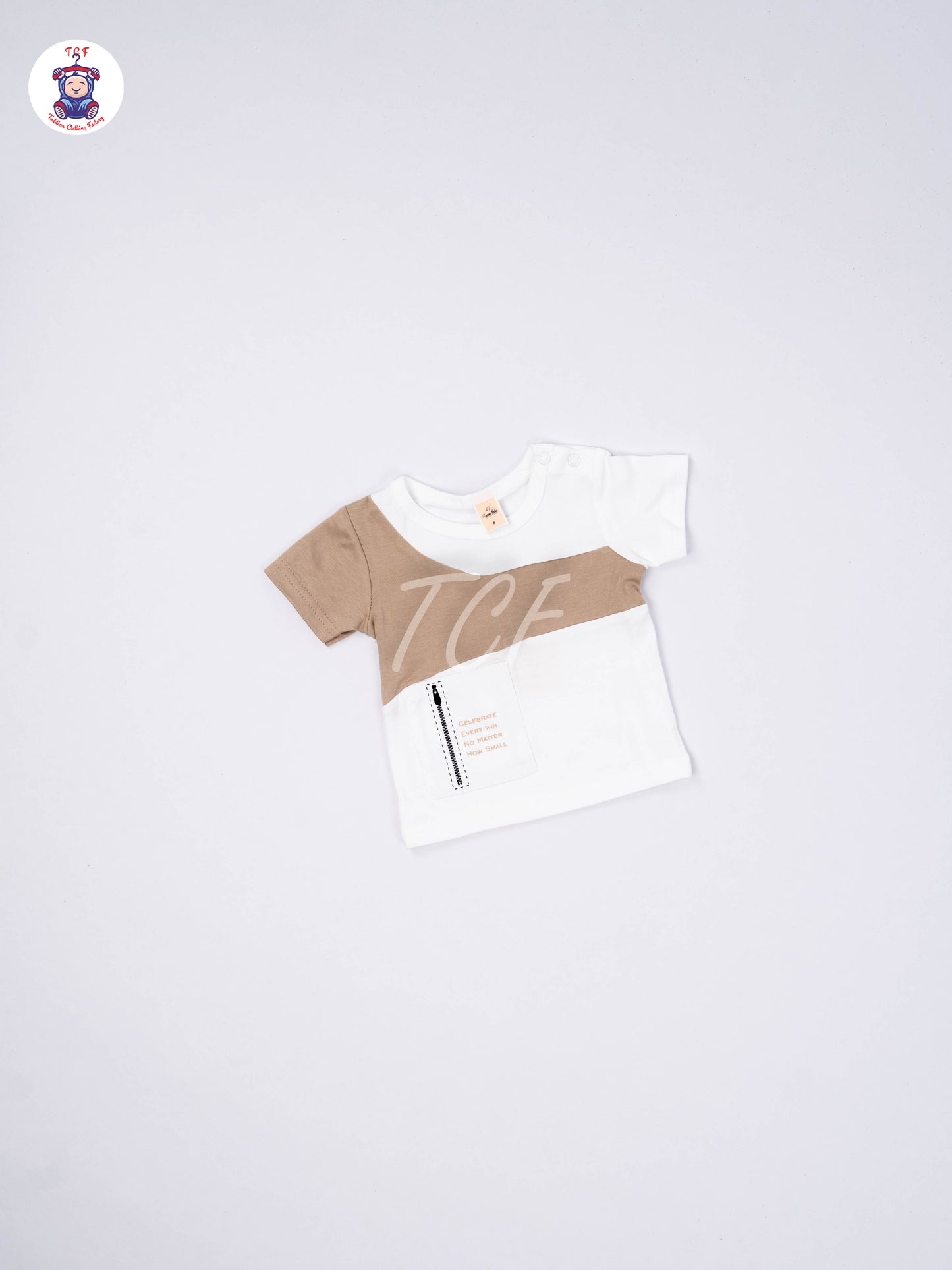 White & Lite Brown - T-Shirts & Shorts
