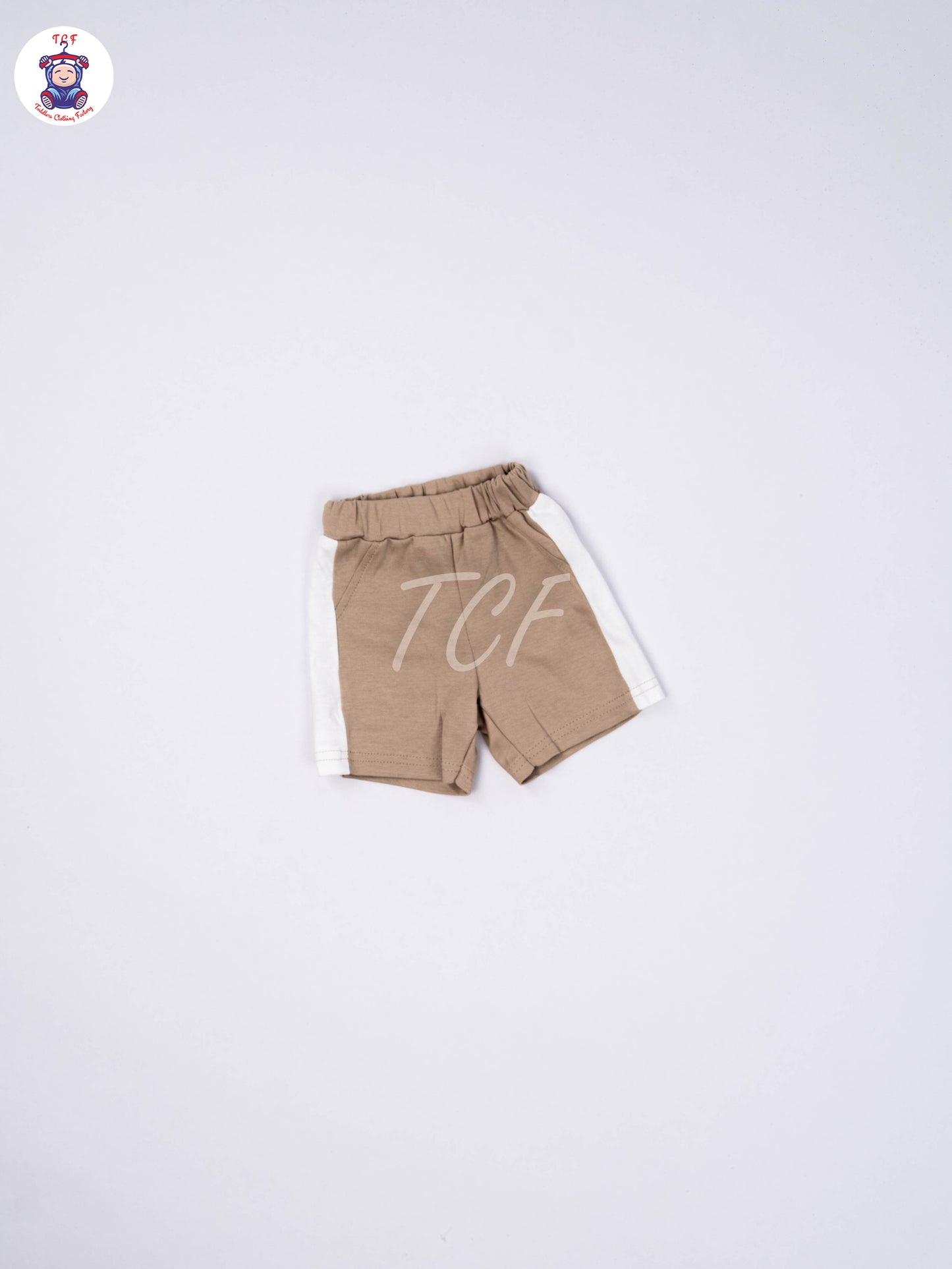 White & Lite Brown - T-Shirts & Shorts