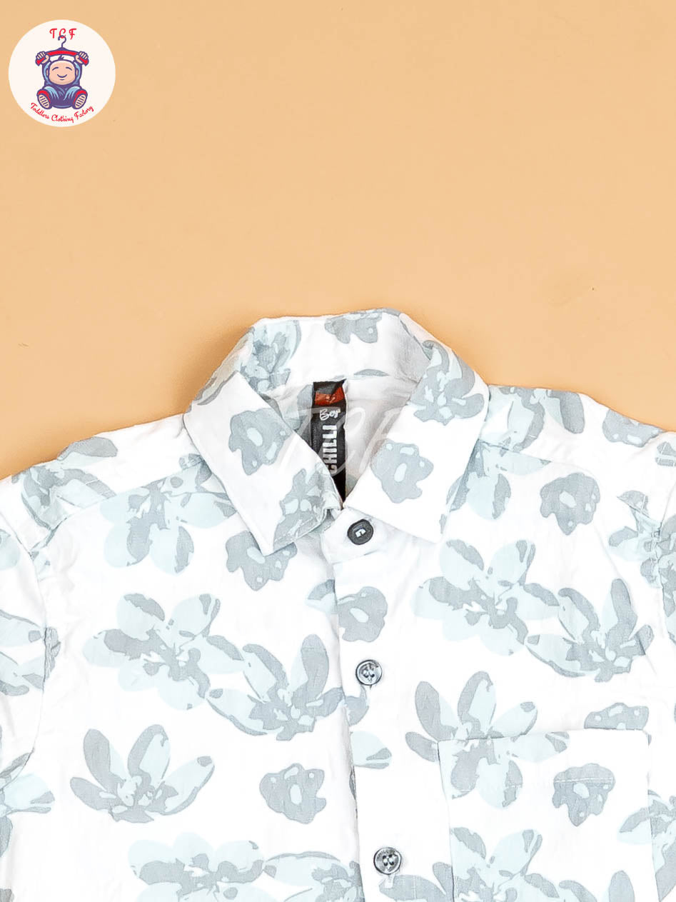 White & Blue - Boys Readymade Shirt