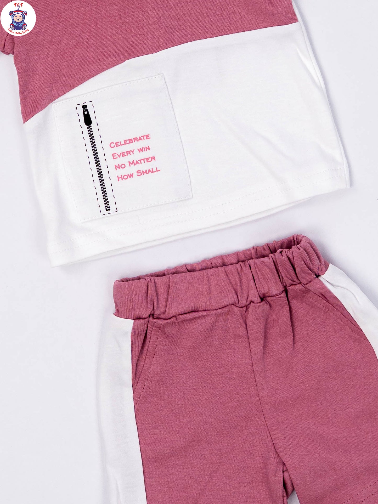 White & Lite Pink - T-Shirts & Shorts