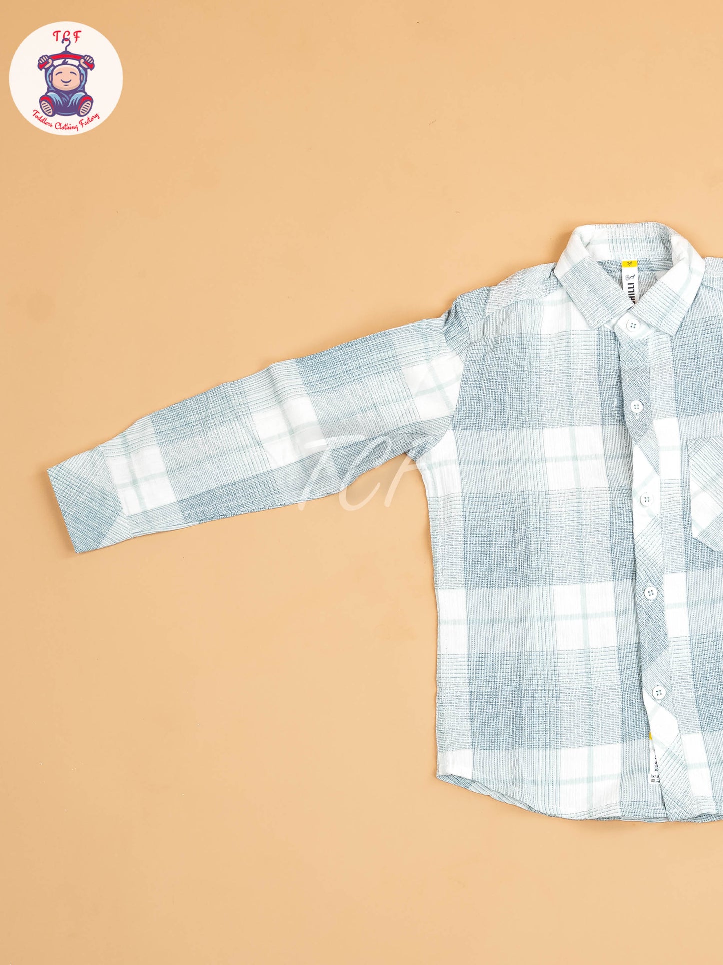 White & Light Green - Boys Readymade Shirt