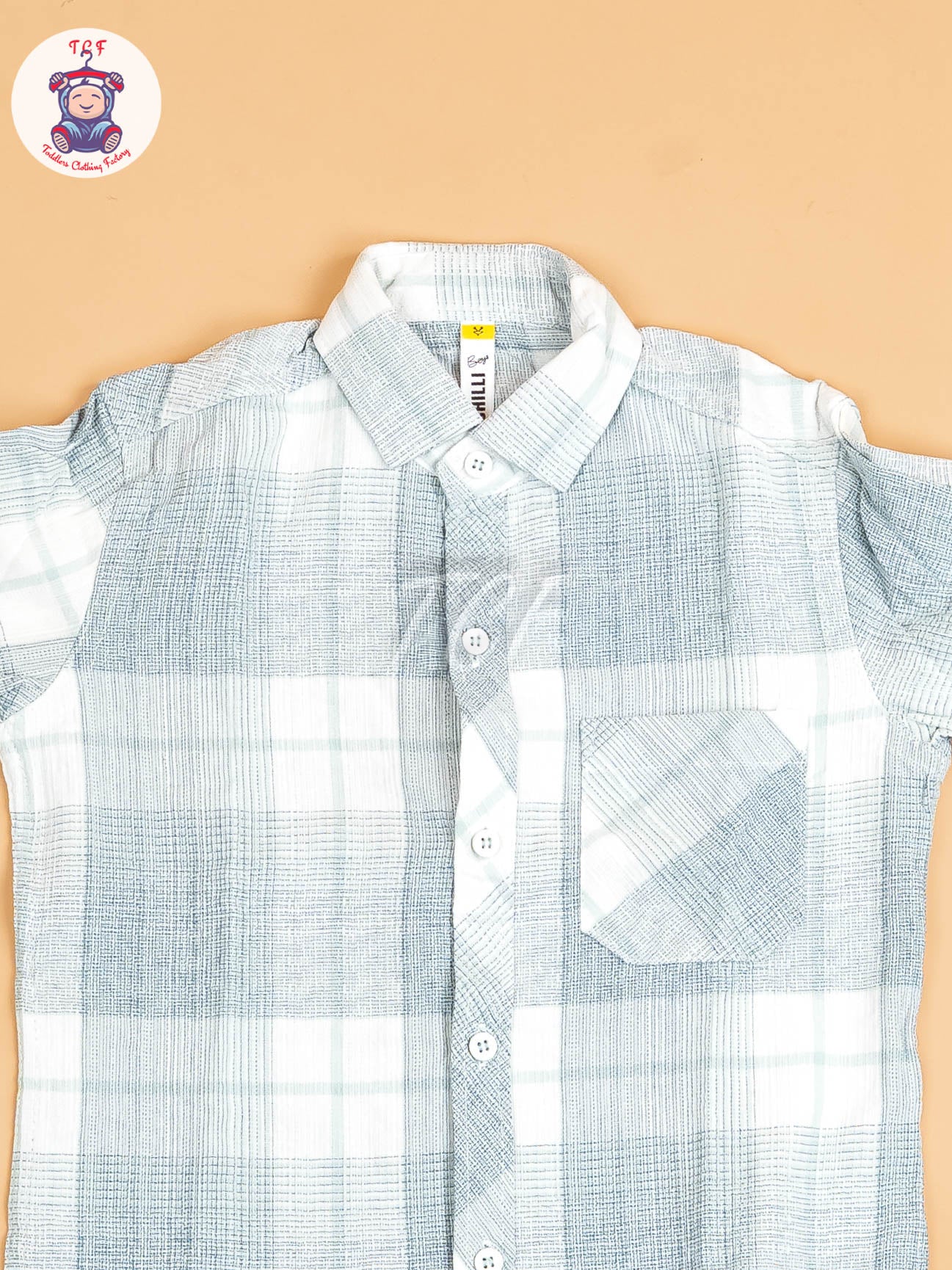 White & Light Green - Boys Readymade Shirt