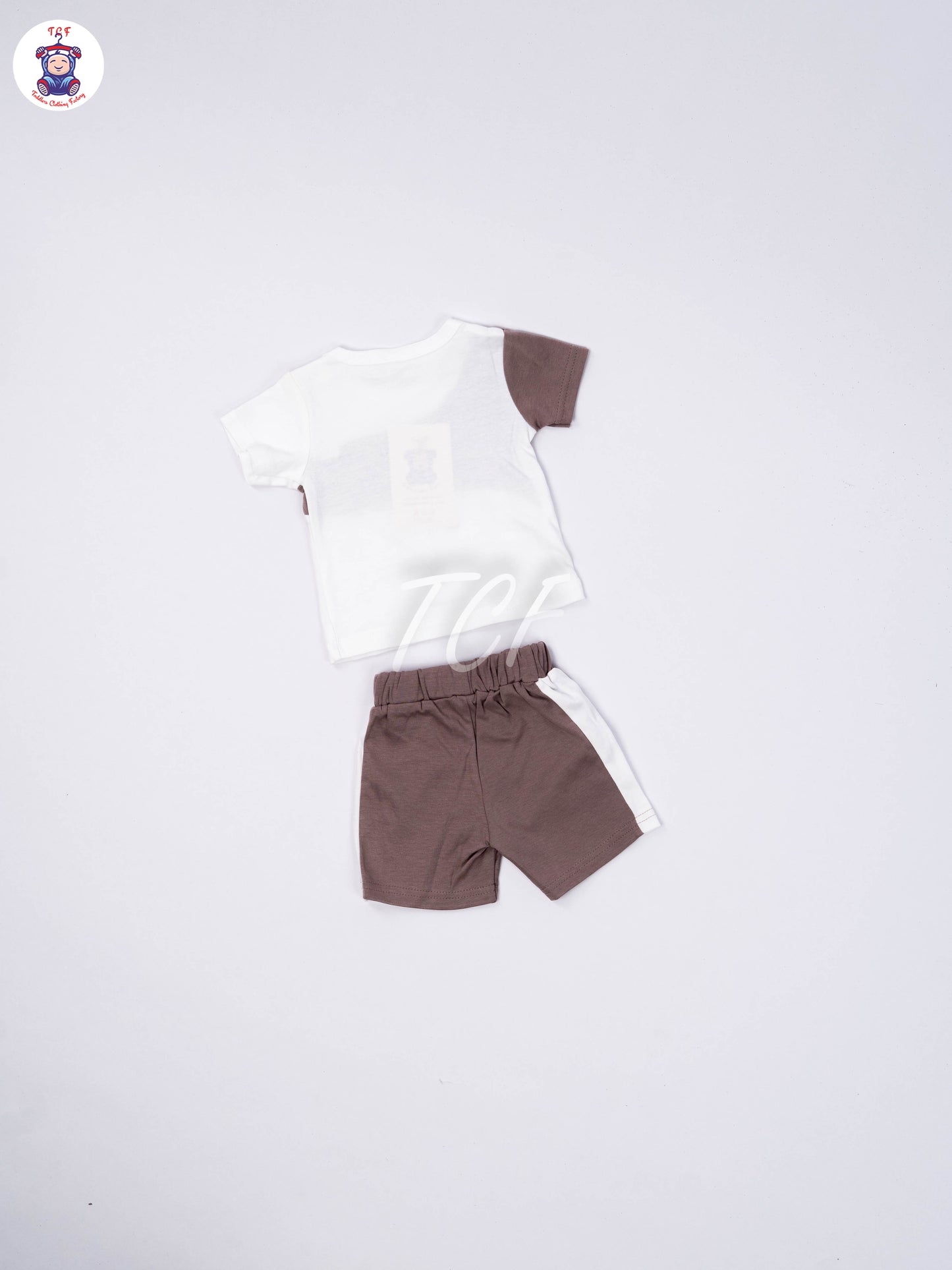 White & Lite Choco Brown - T-Shirts & Shorts