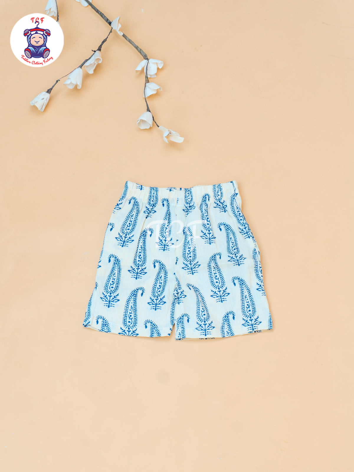 Cream - Boys Ajrakh Printed Spread Collor Shirts & Shorts