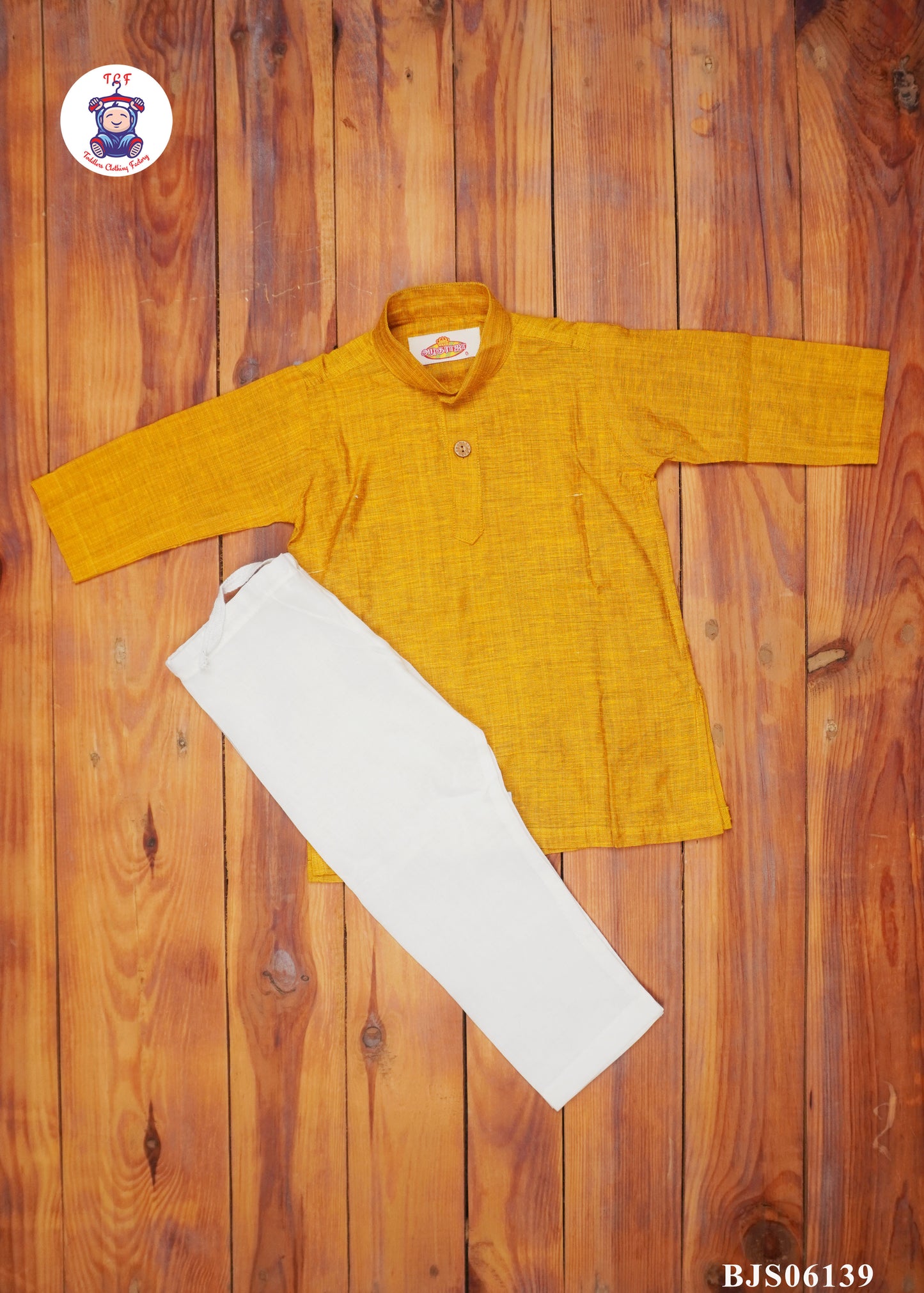 Mustard & White - Boys Kurta Sets