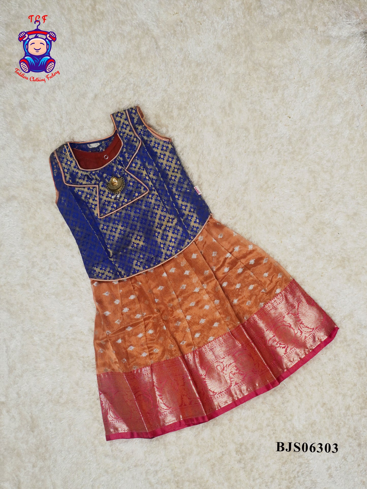 Blue & Cream - Pavadai Sattai