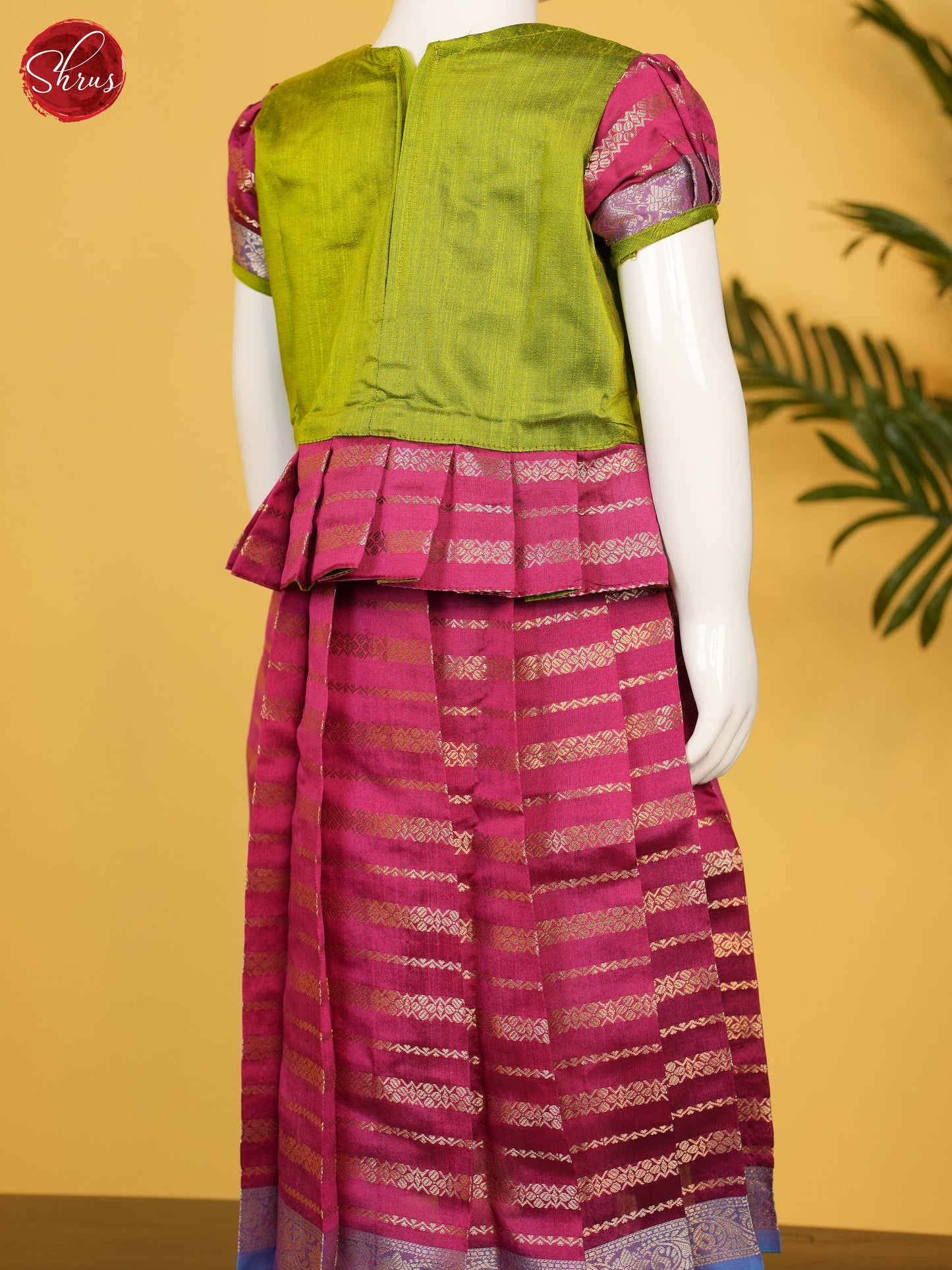 Green & Purple- Readymade Kids Pavadai Set - Shop on ShrusEternity.com