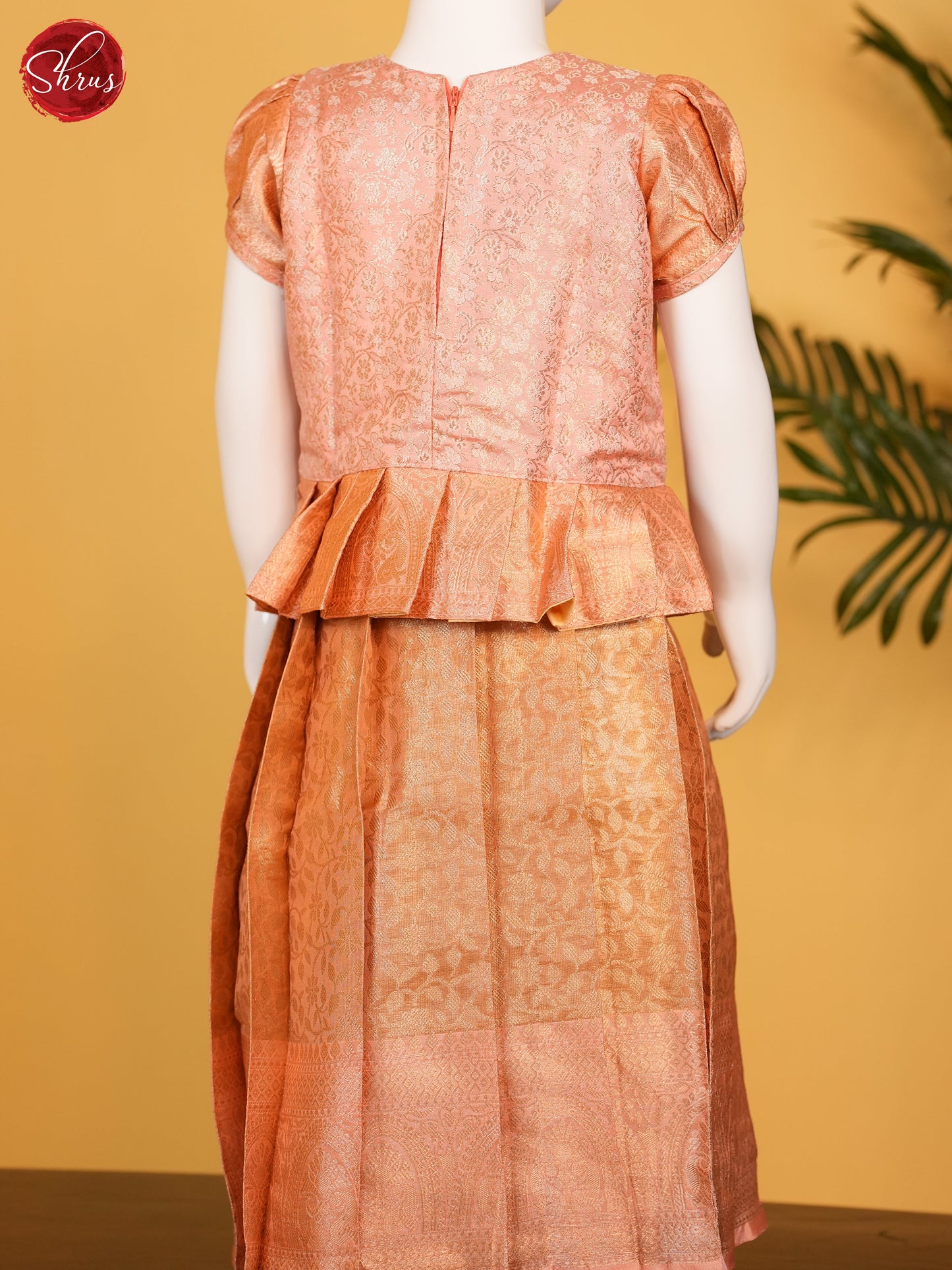 Peach - Readymade Kids Pavadai Set - Shop on ShrusEternity.com