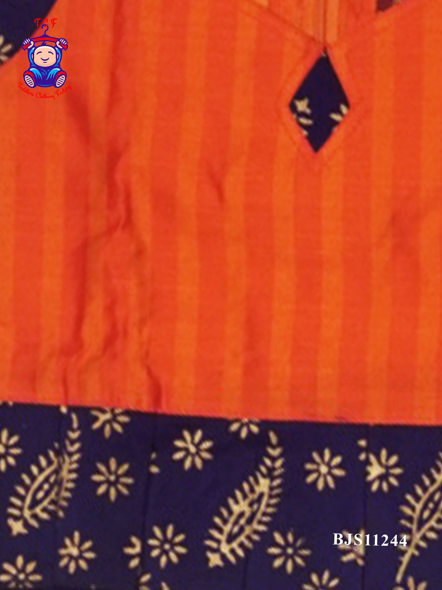 Orange & Blue - Cotton Pavadai Sattai