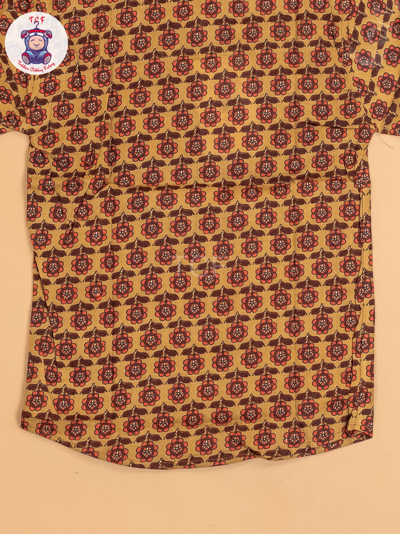 Mustard & Maroon - Boys Printed Short Kurta