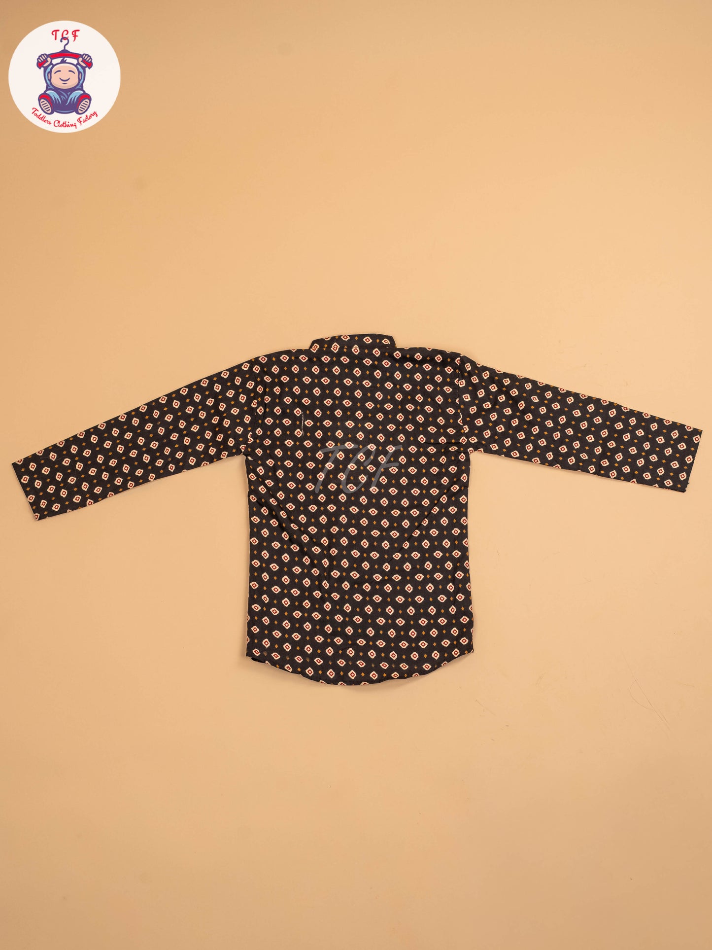 Black - Boys Printed Short Kurta