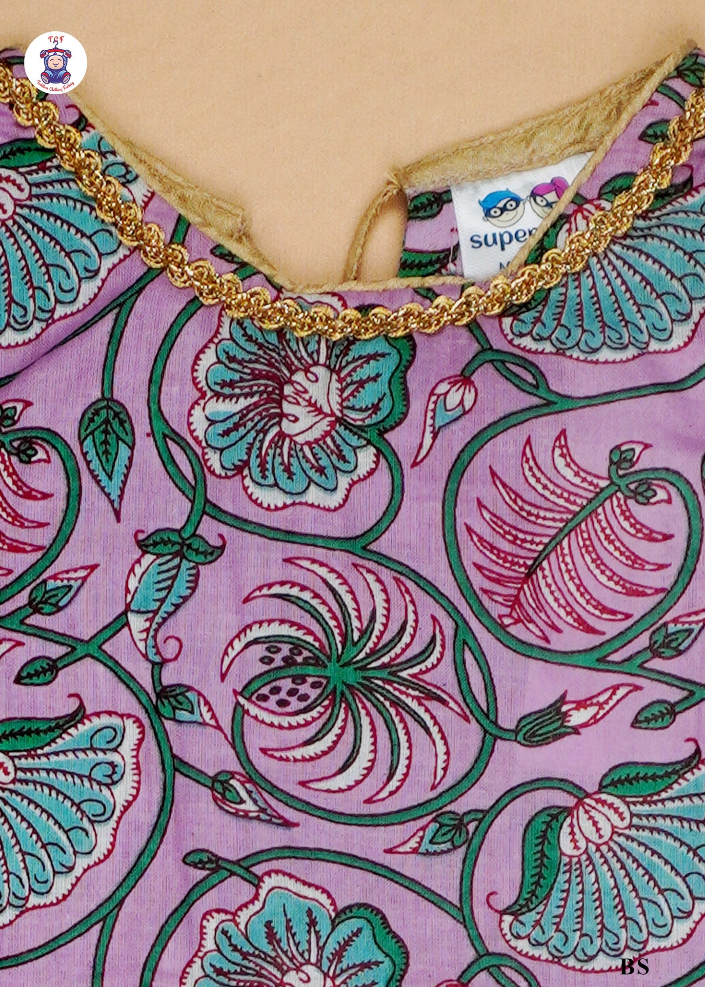 Lavender & Columbia Blue - Sleeveless Kurti Dhoti Set