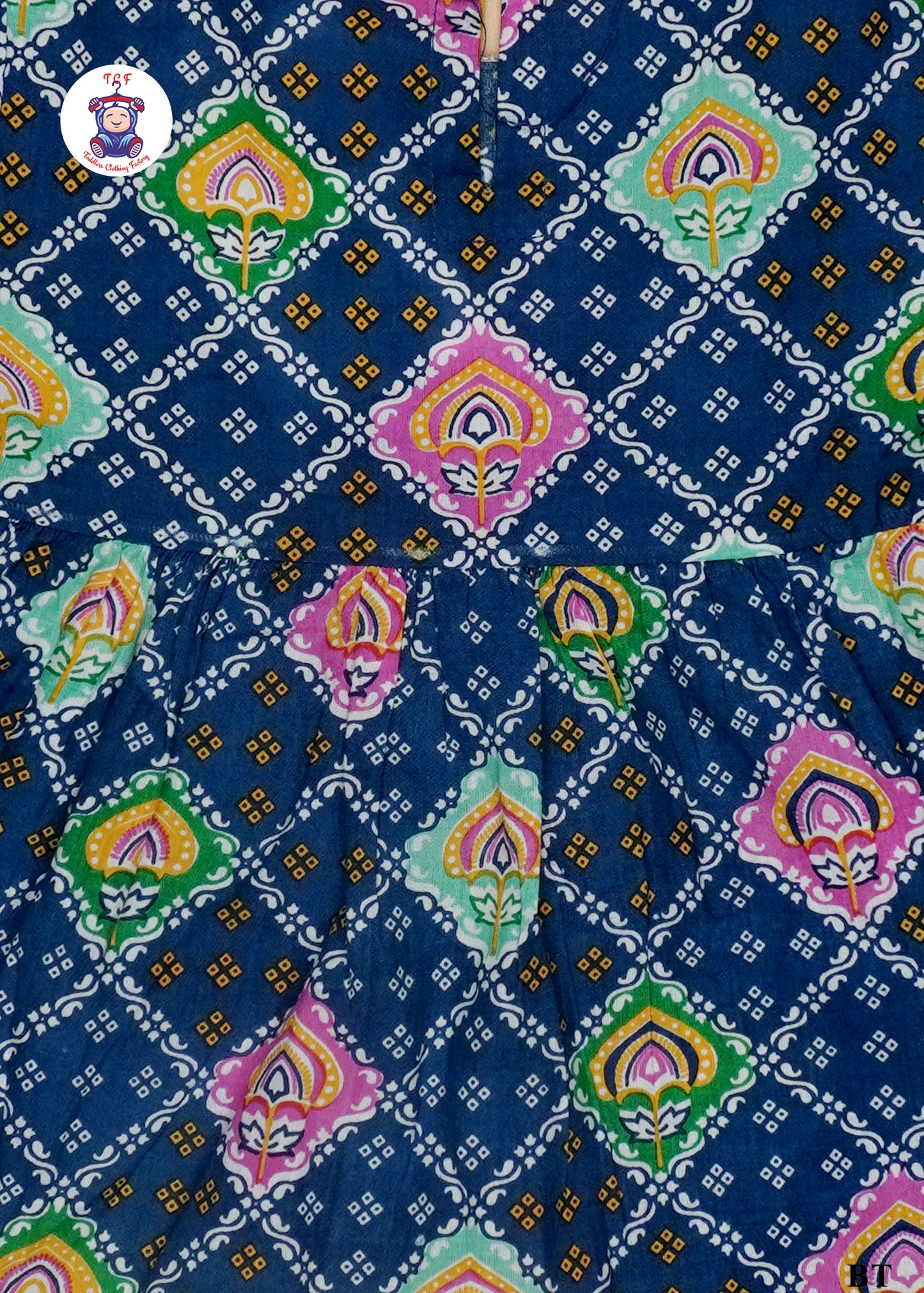 Blue & Electric Blue - Printed A-Line Kurta with Palazzos