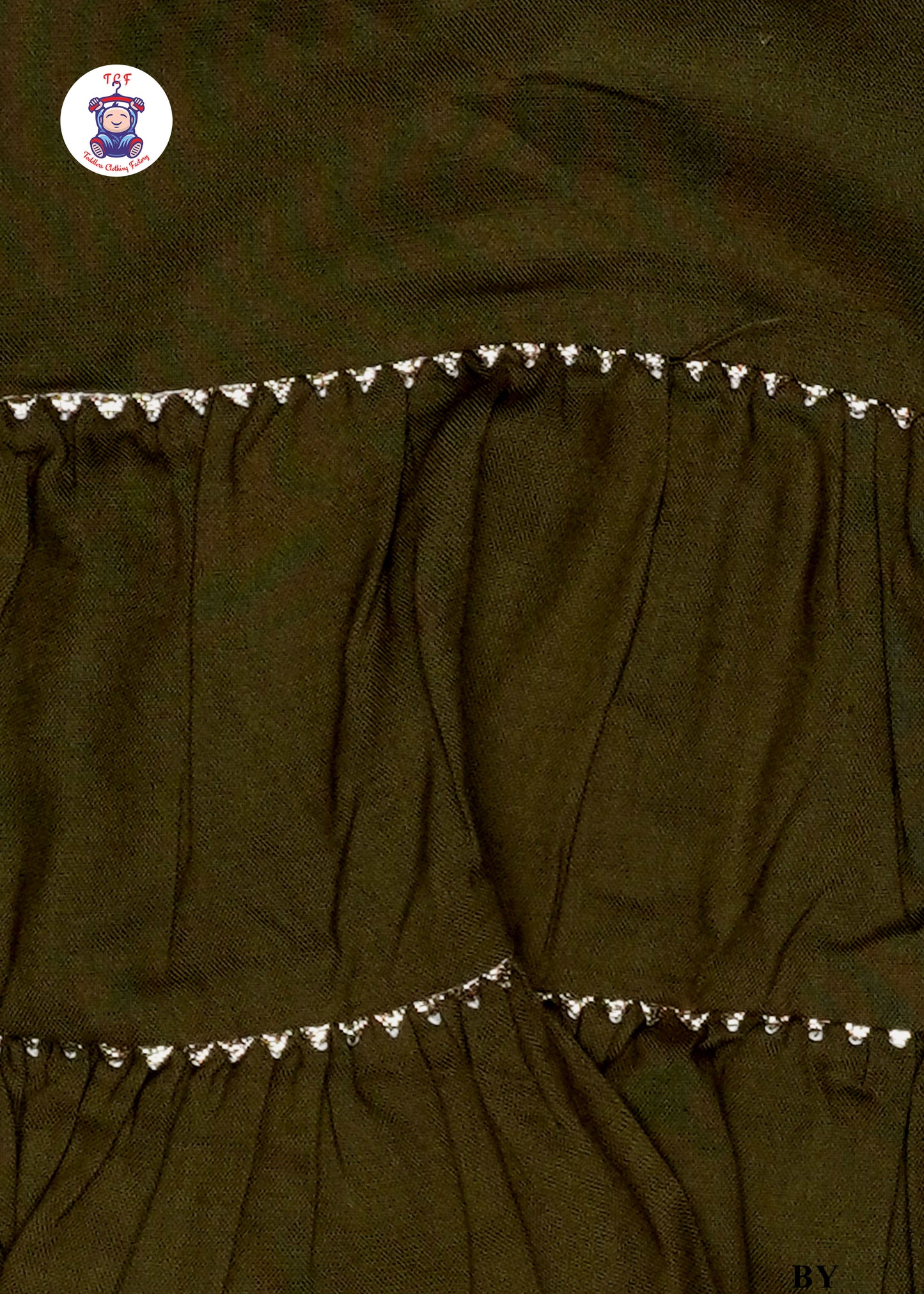 Army Green - Sleeveless Lace Top Kurti Dhoti Set