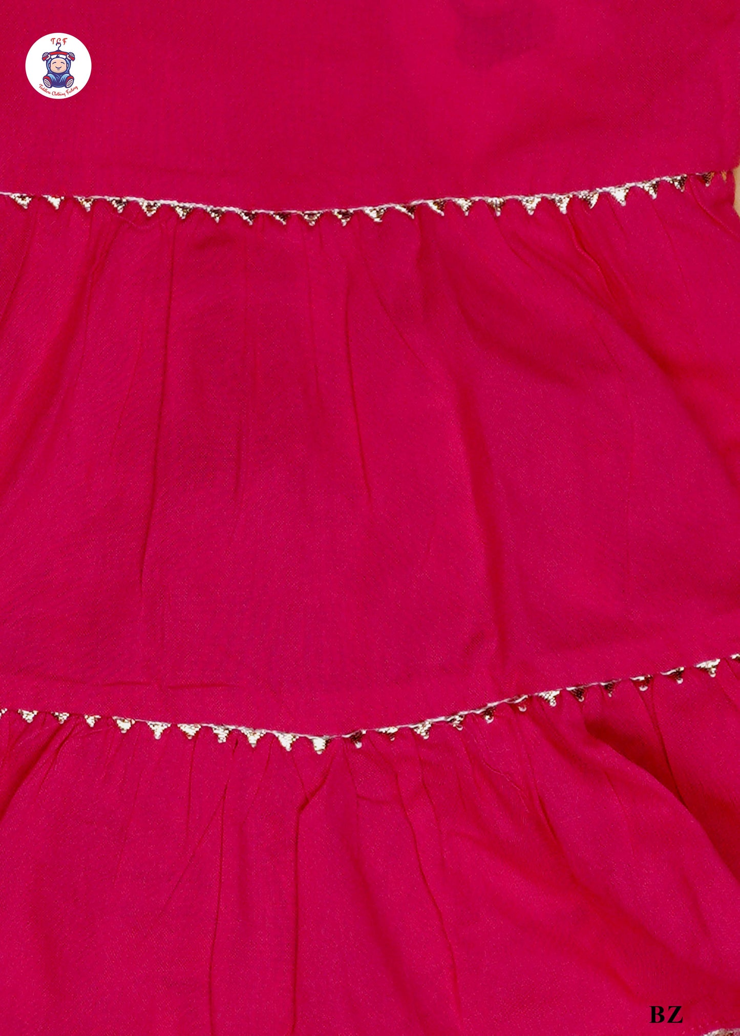 Dark Pink - Sleeveless Lace Top Kurti Dhoti Set
