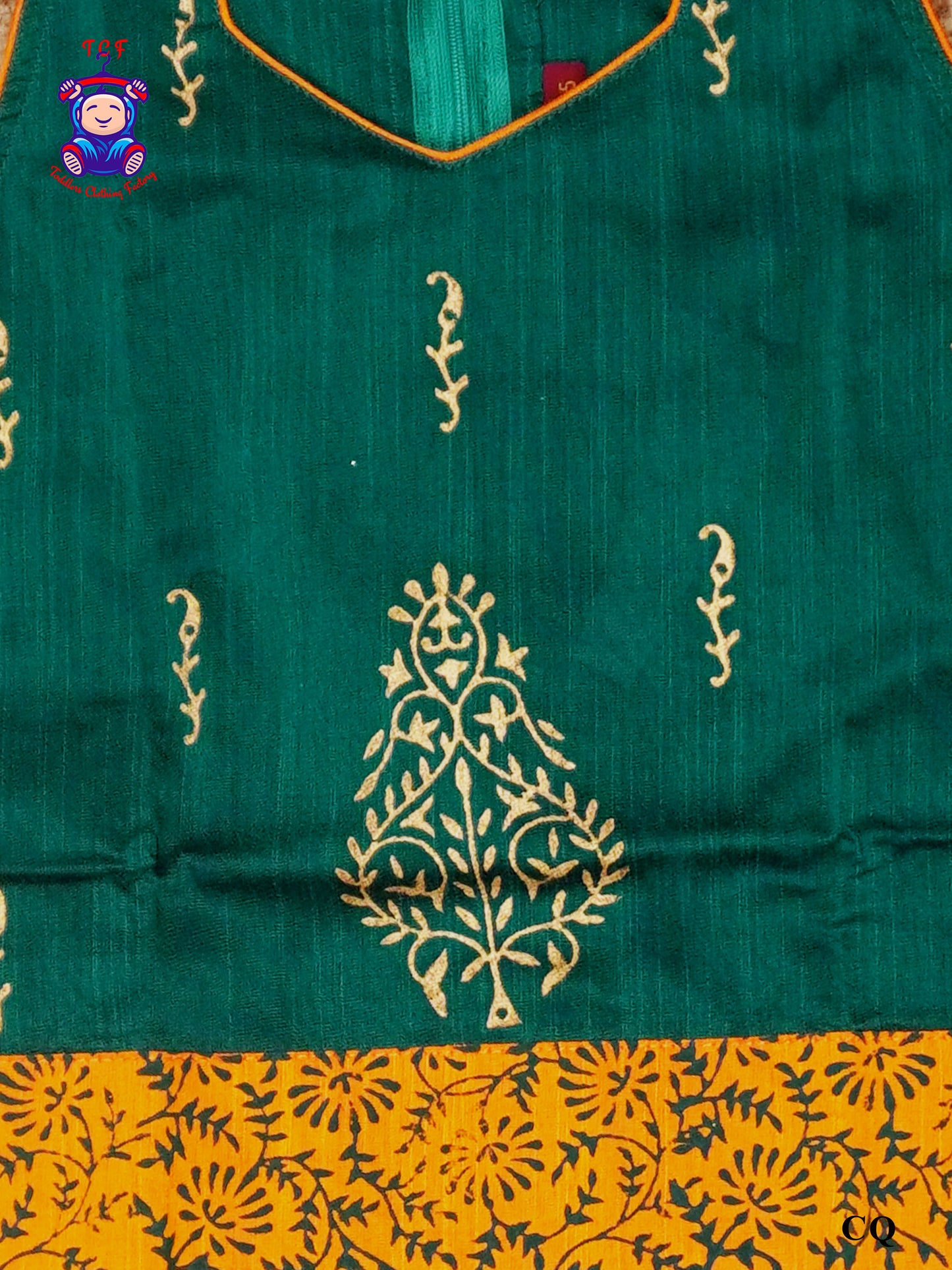 Green & Orange - Cotton Pavadai Sattai