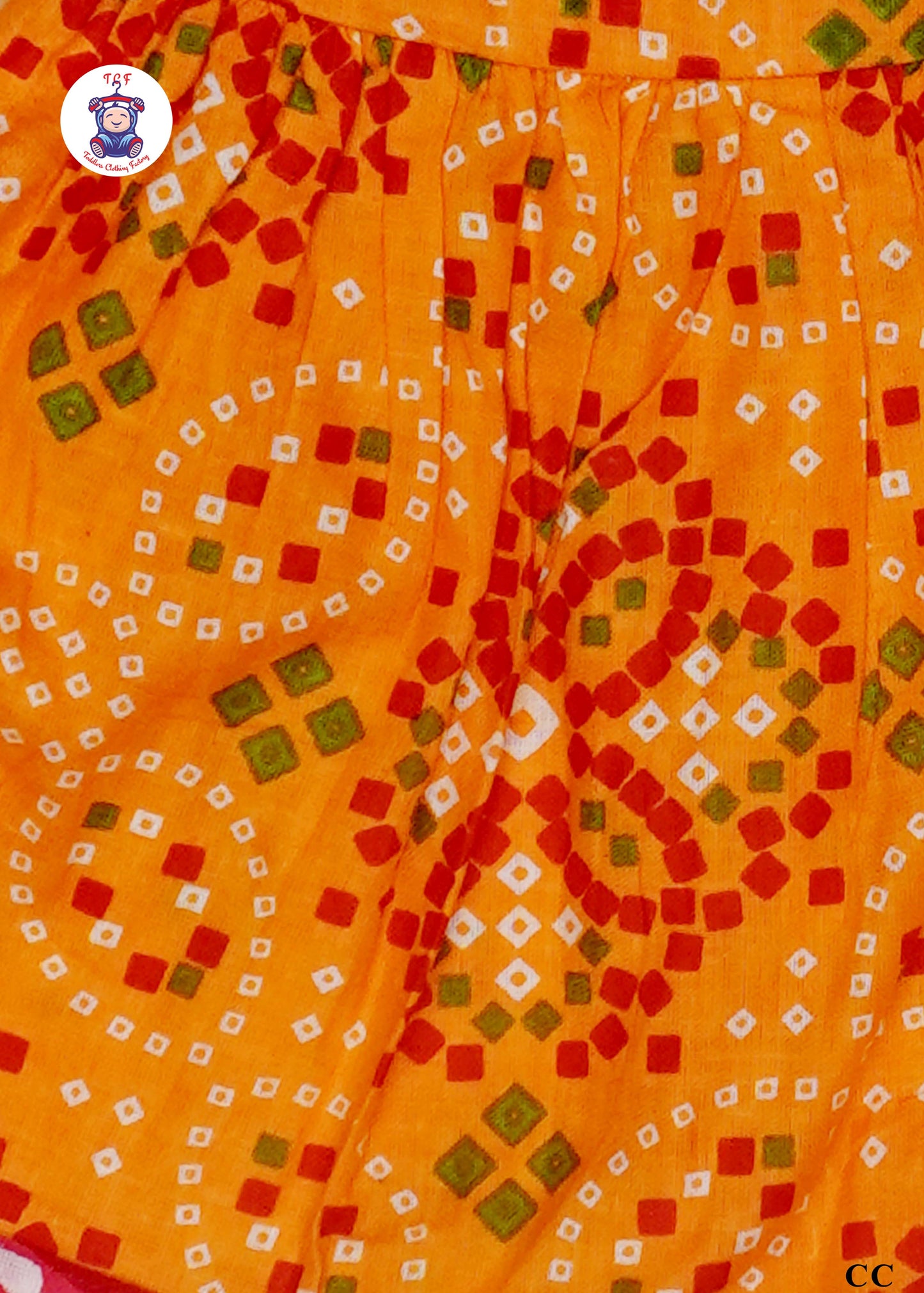 Orange & Carmine Red - Printed Kurti Dhoti Set