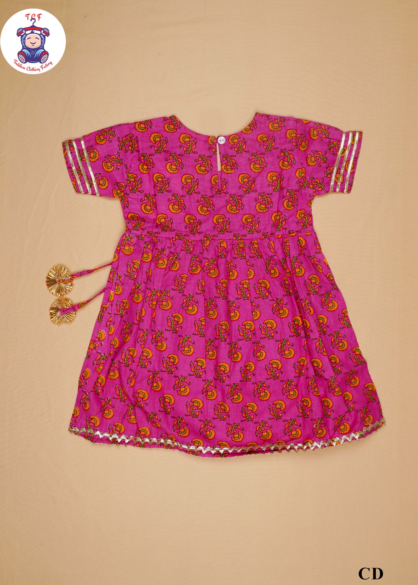 Hot Pink - Printed Kurti Dhoti Set