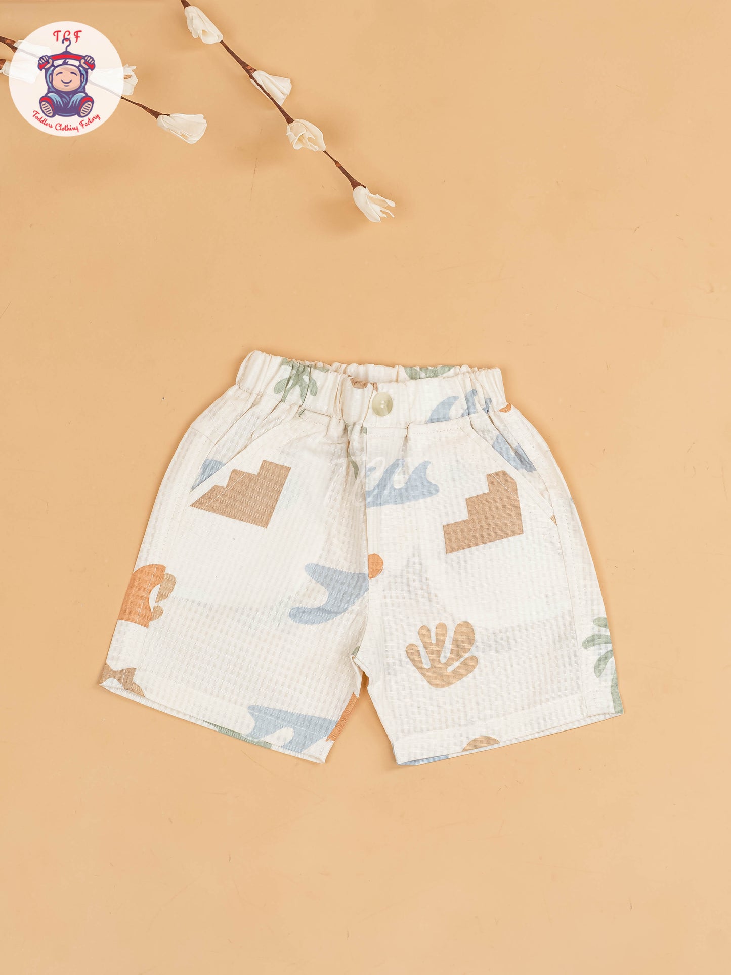 Cream - Boys Readymade Cotton Shirts & Shorts