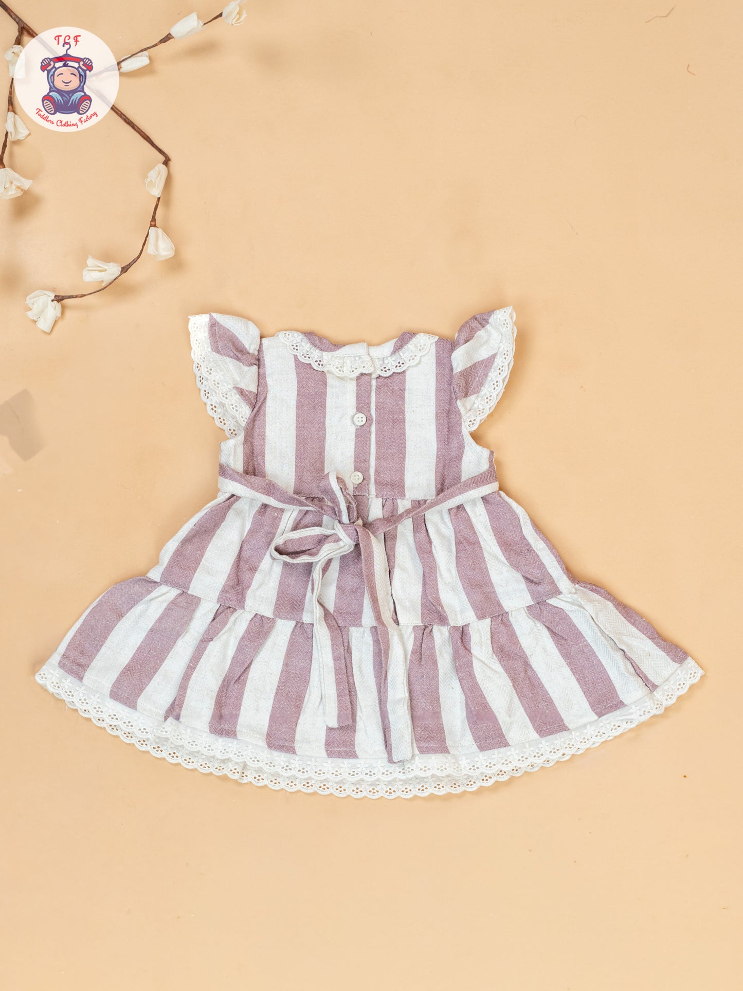 Light Pink & Cream - Cotton Frock