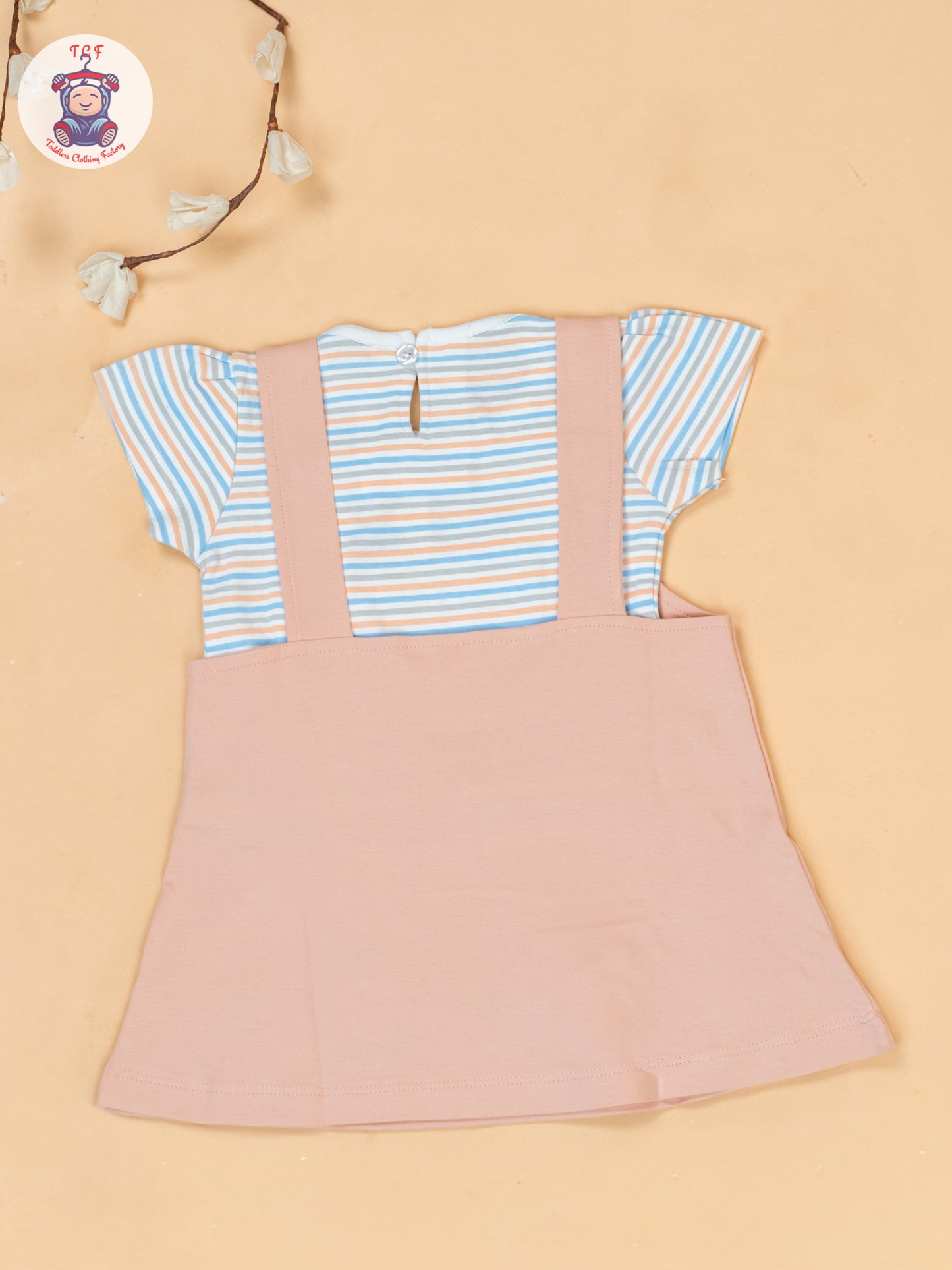 Peach & White - Cotton Frock