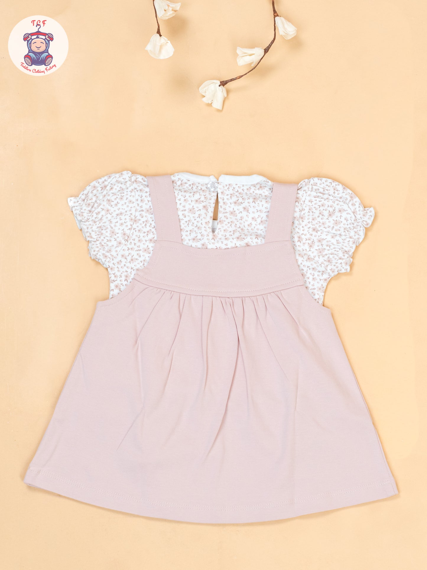 Peach & White - Cotton Frock