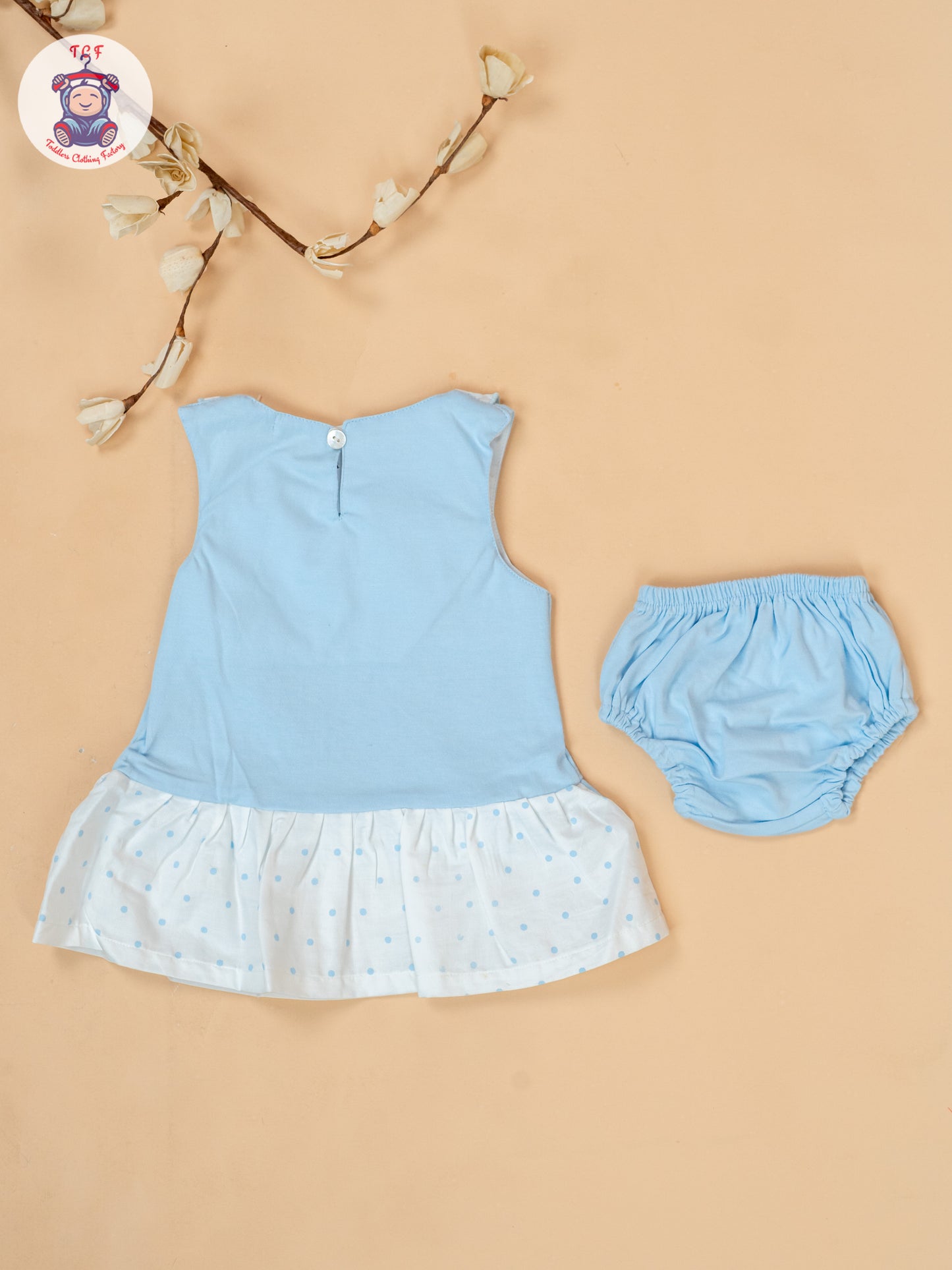 Sky Blue & White - Cotton Frock