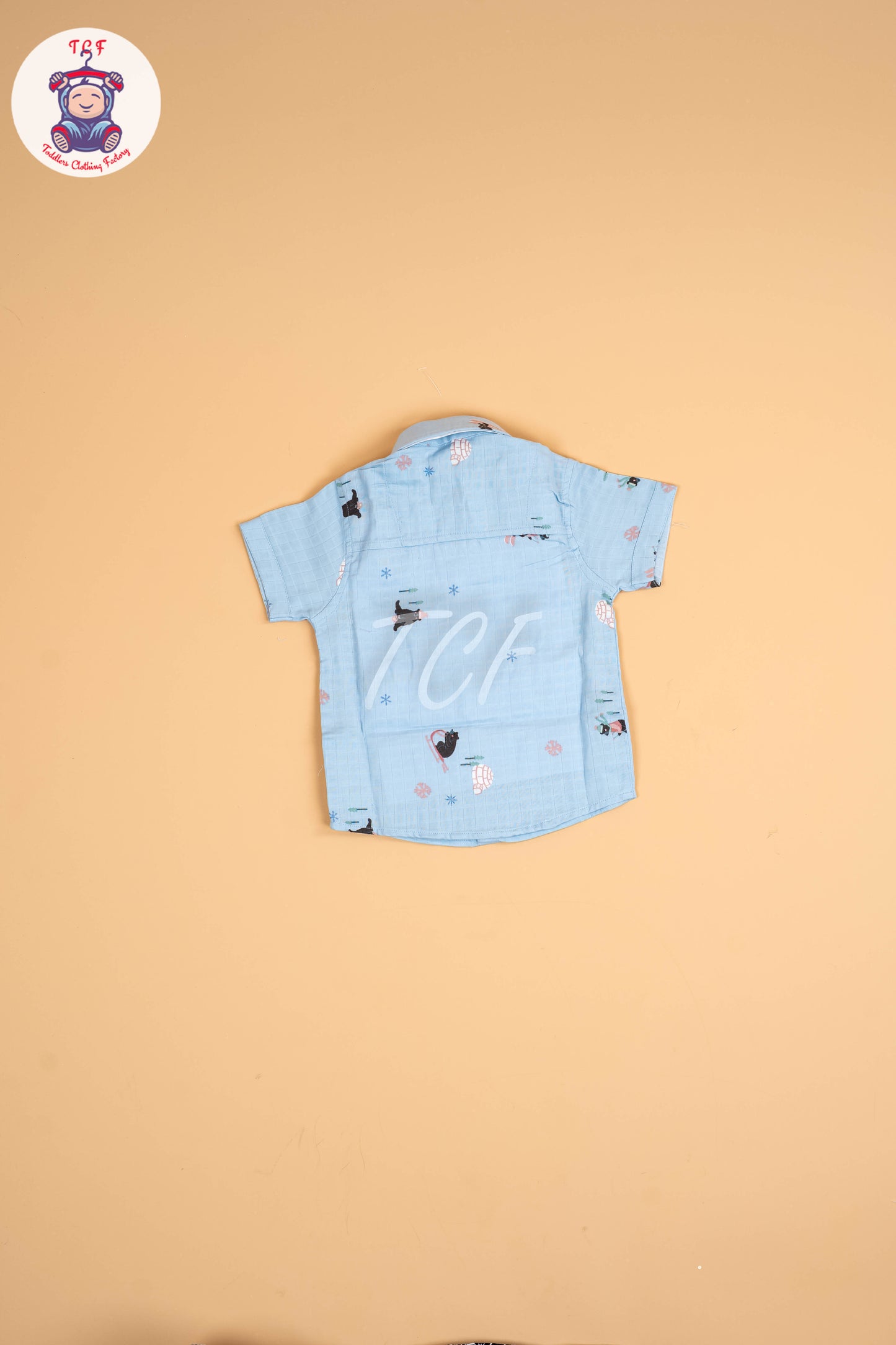 Blue Animal Printed - Boys Cotton Shirt