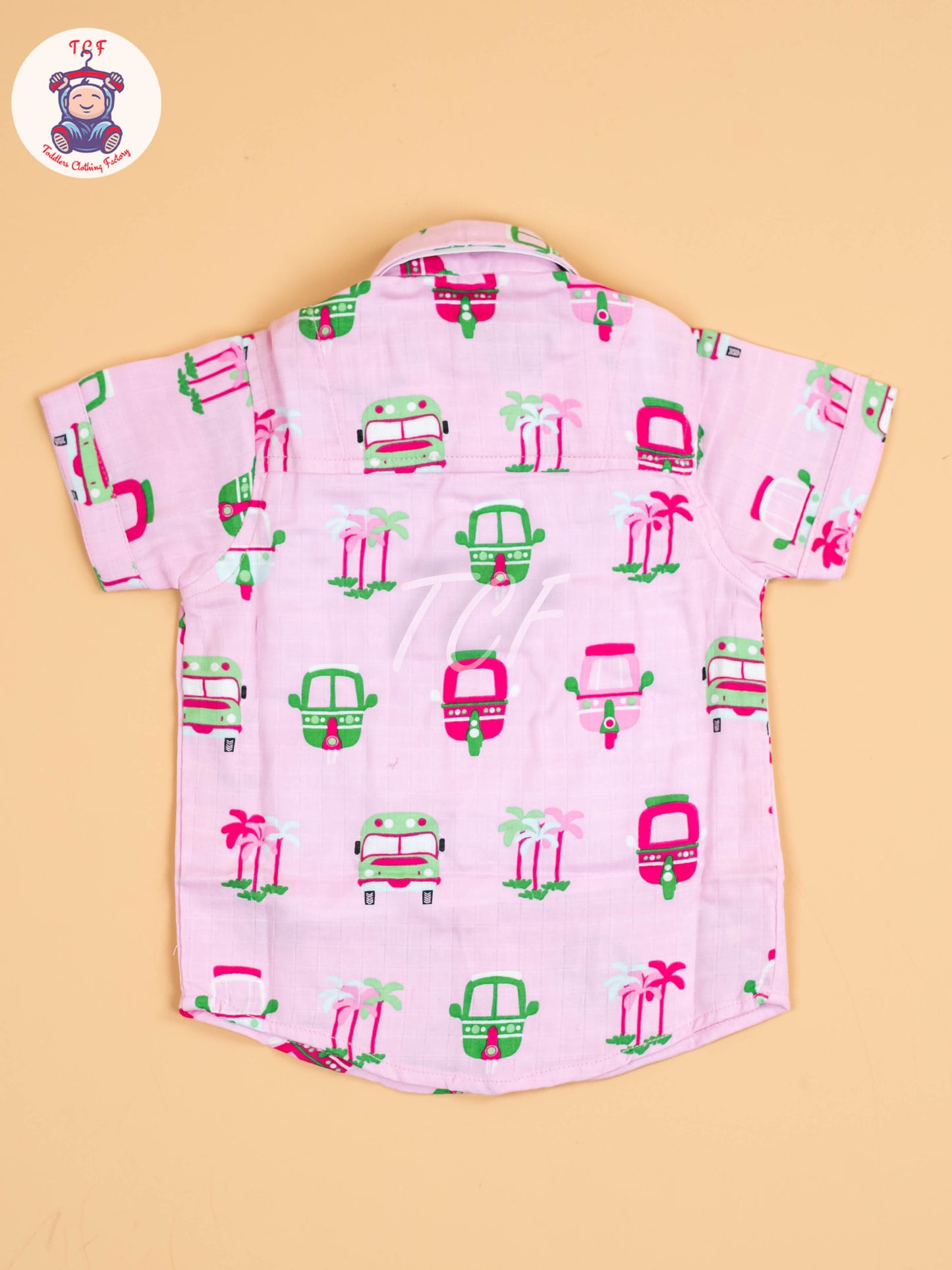 Pink Floral Printed - Boys Cotton Shirt