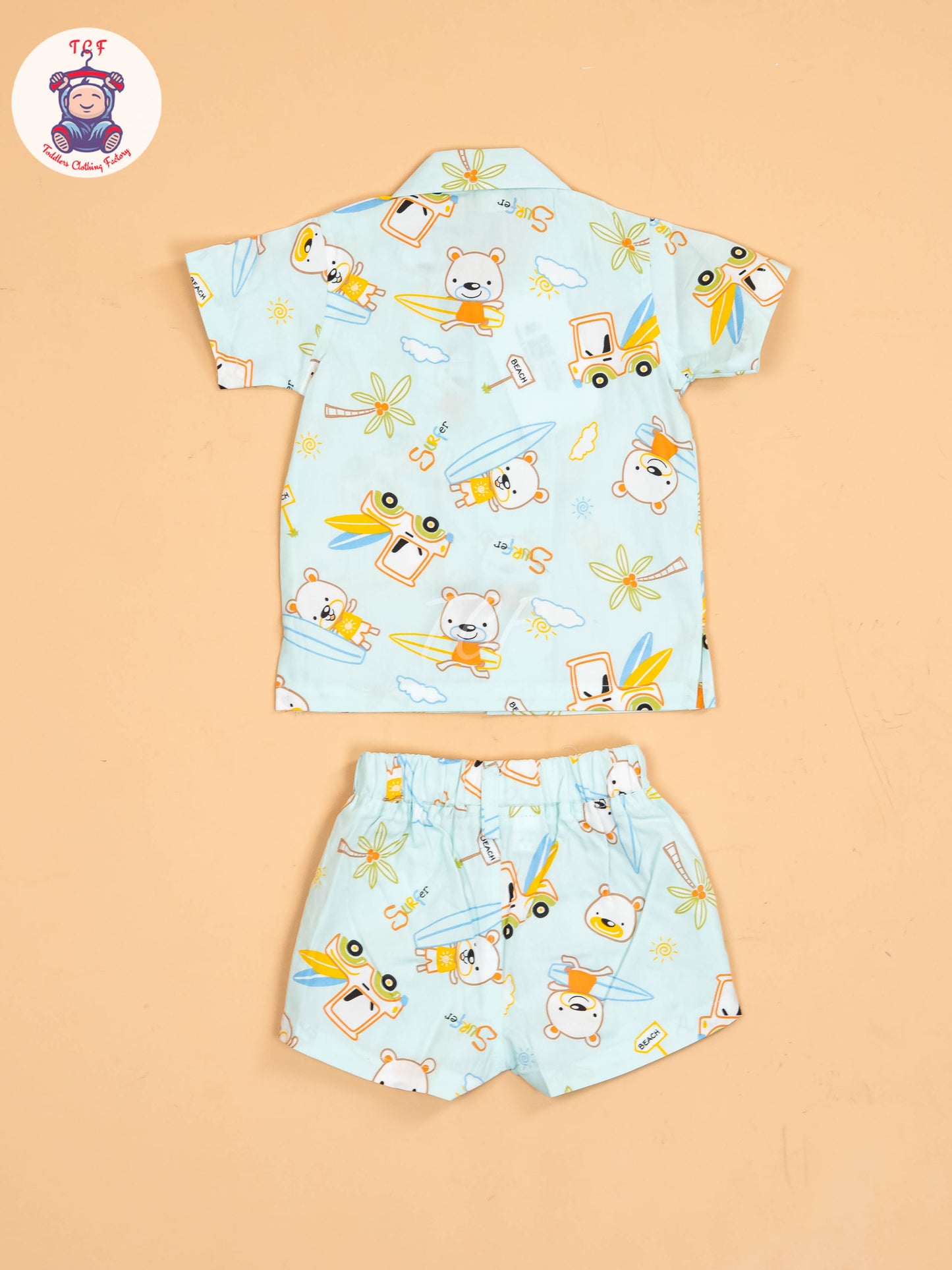 Light Blue - Boys Readymade Cotton Shirts & Shorts