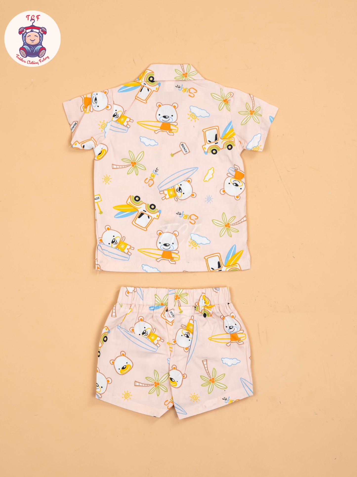 Peach - Boys Readymade Cotton Shirts & Shorts