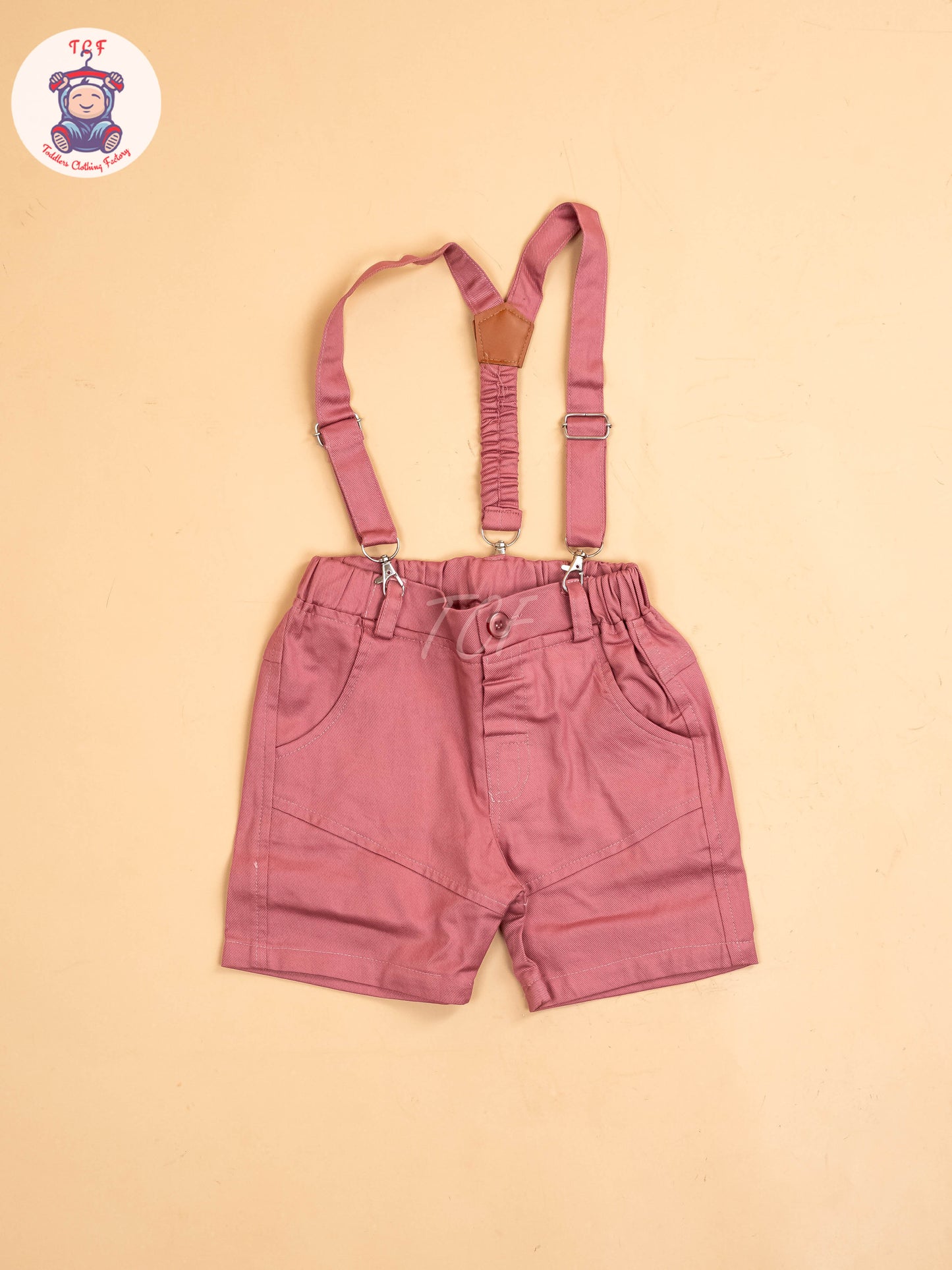 White Floral & Pink - Half Sleeves Shirts & Shorts Set With Suspender & Bow