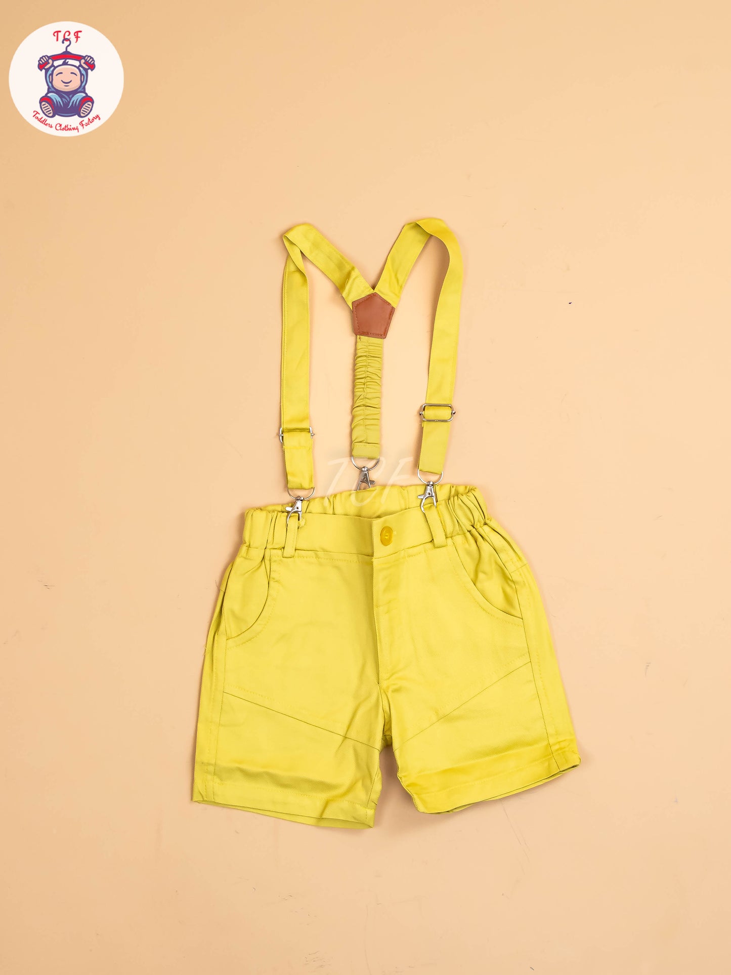 White Floral & Yellow - Half Sleeves Shirts & Shorts Set With Suspender & Bow