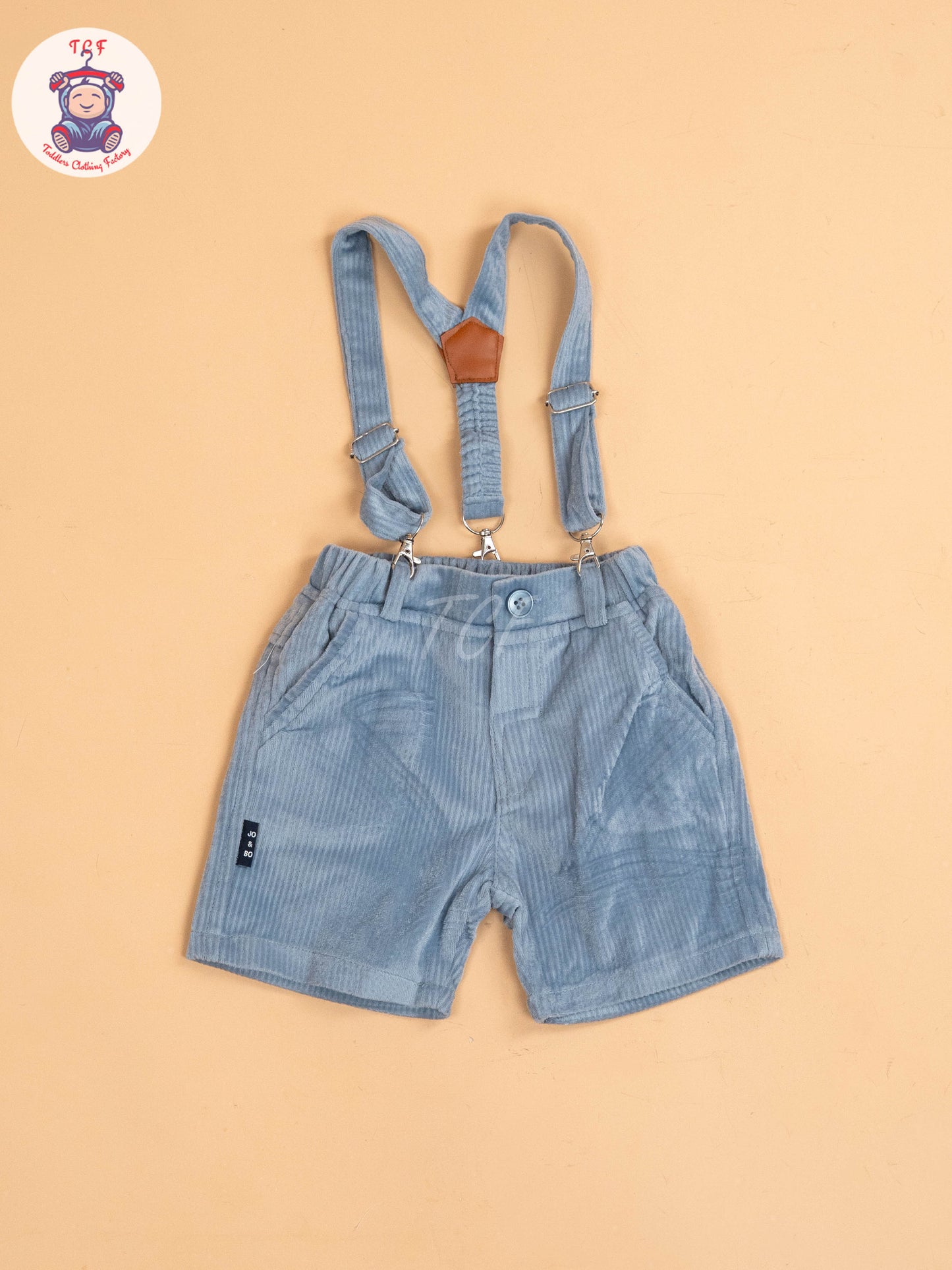 White & Grey - Half Sleeves Shirts & Shorts Set With Suspender & Bow