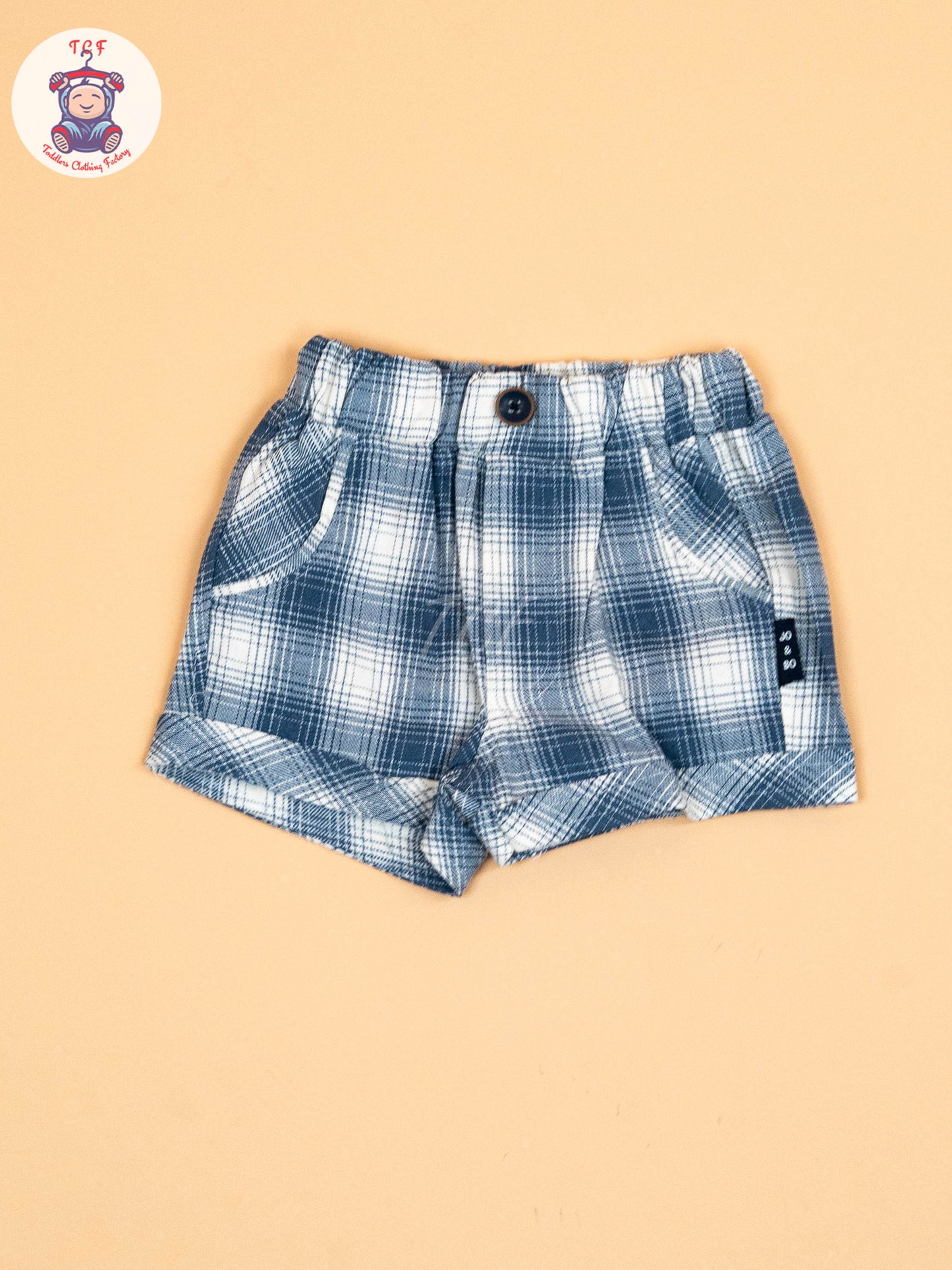 White & Navy Blue - T- Shirts & Shorts