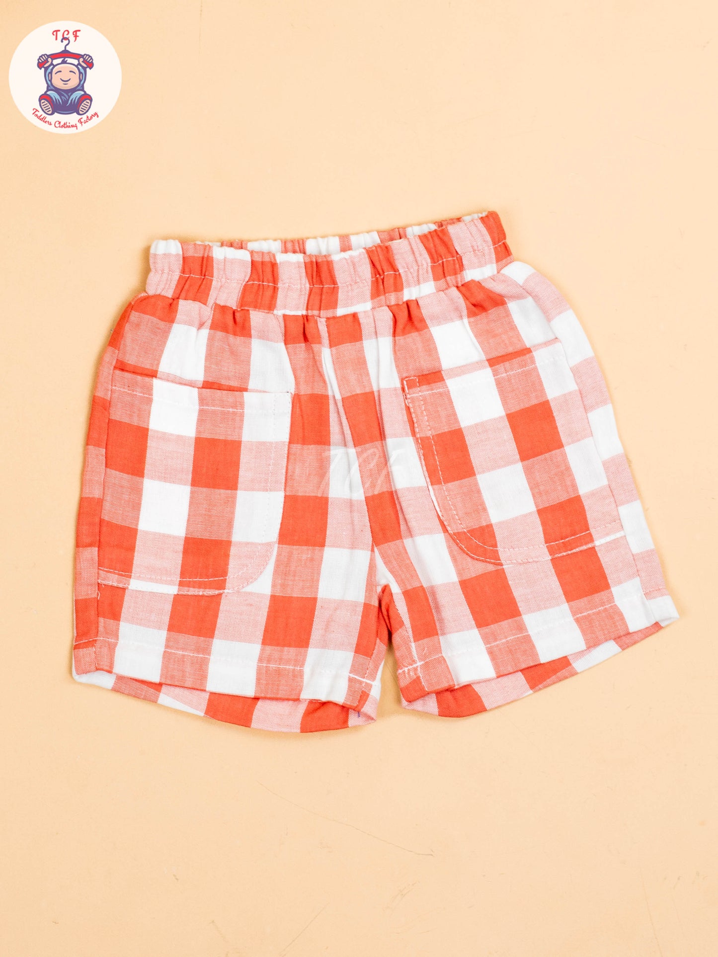Rust & White - Boys Checks Printed Shirts & Shorts
