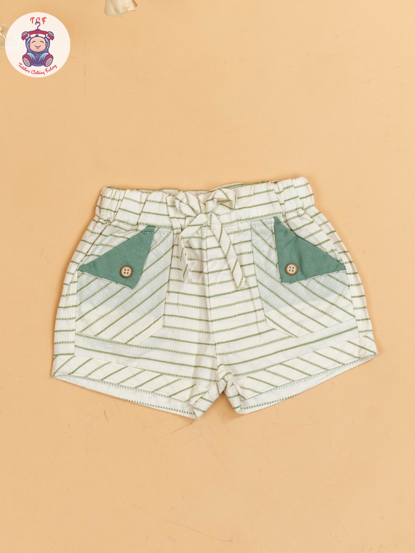Light Green & Beige - Girls T-Shirts & Shorts