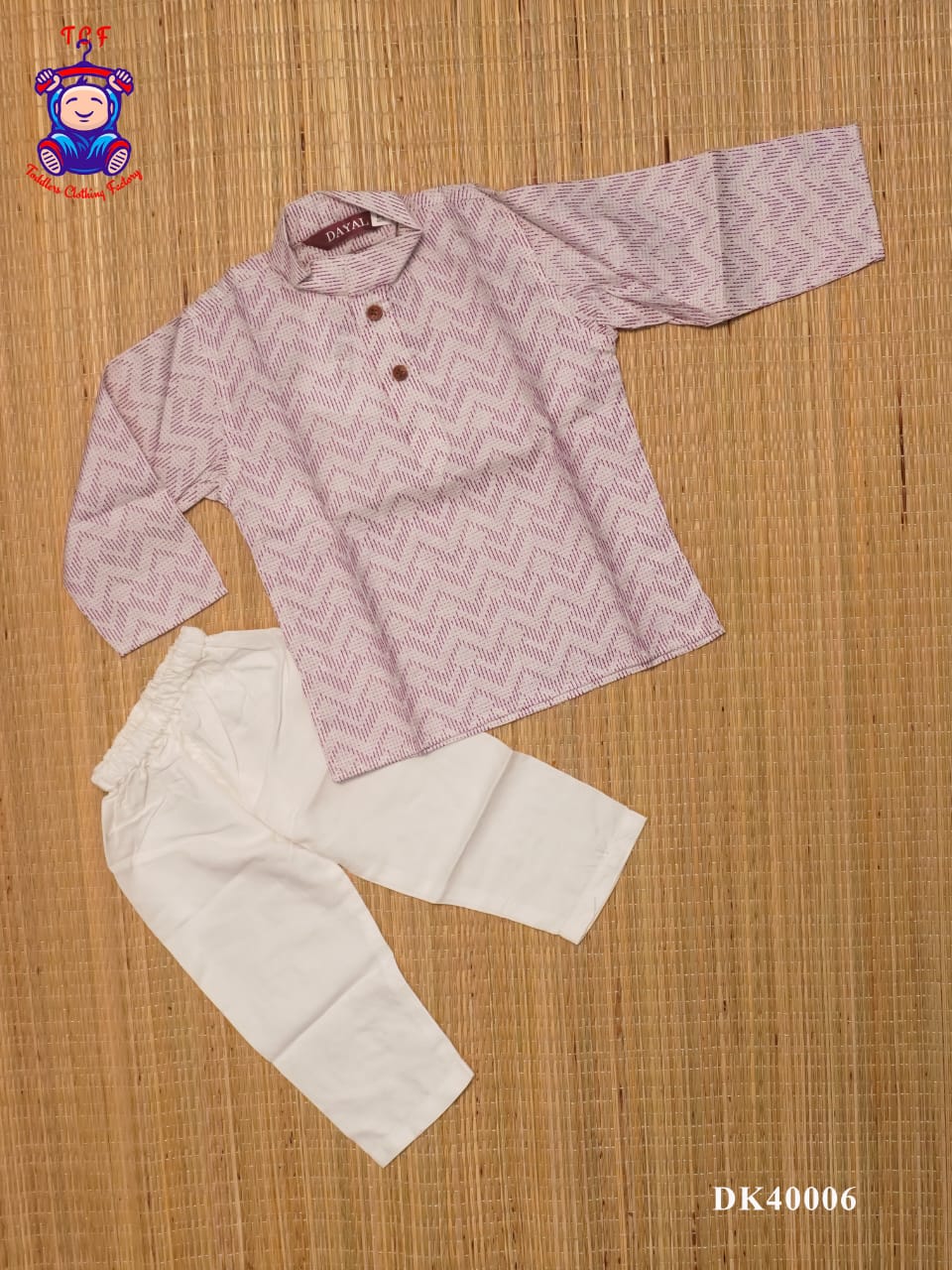 Lavender & White - Kids Readymade Kurta Sets