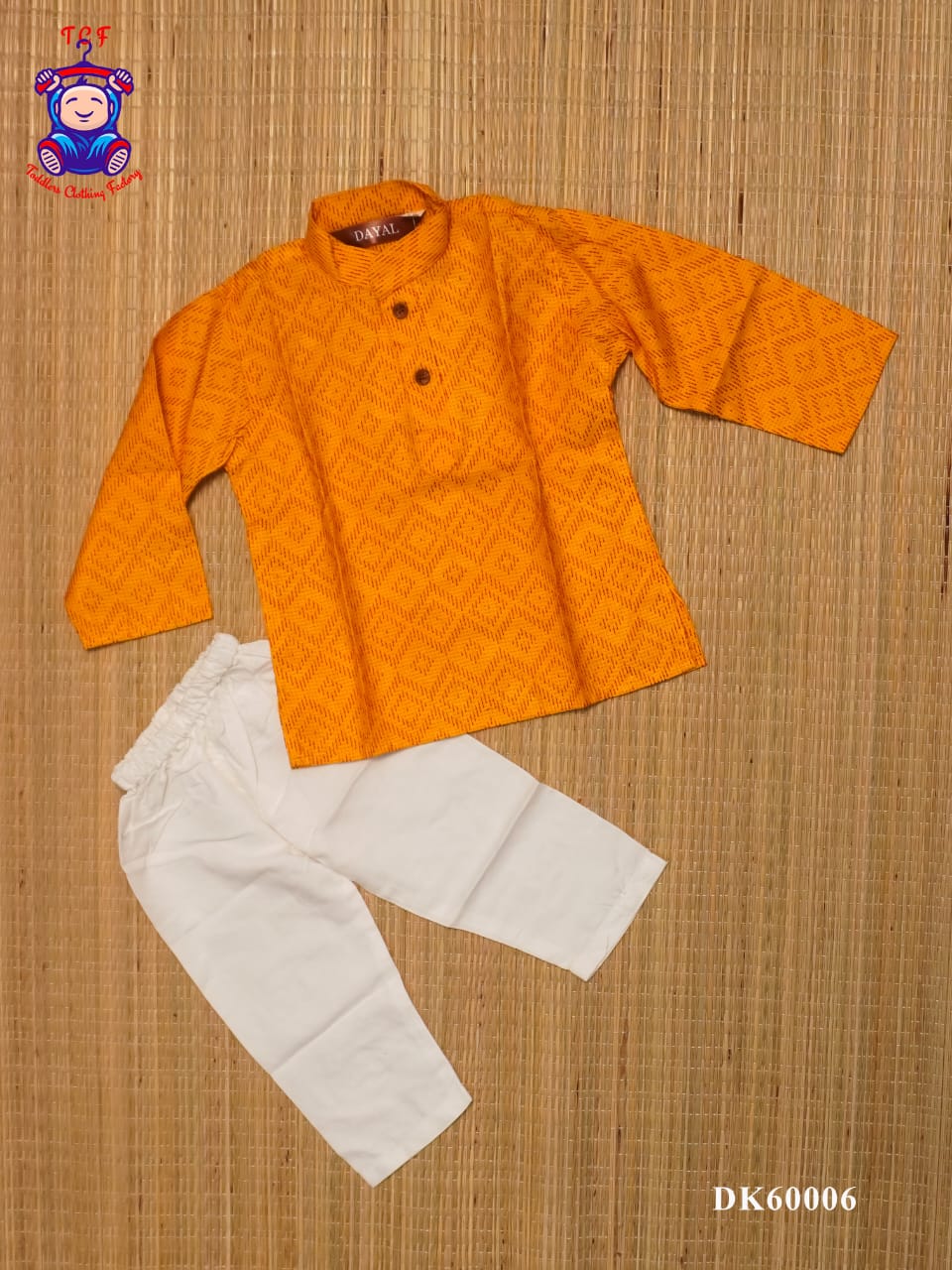 Mustard & White - Kids Readymade Kurta Sets