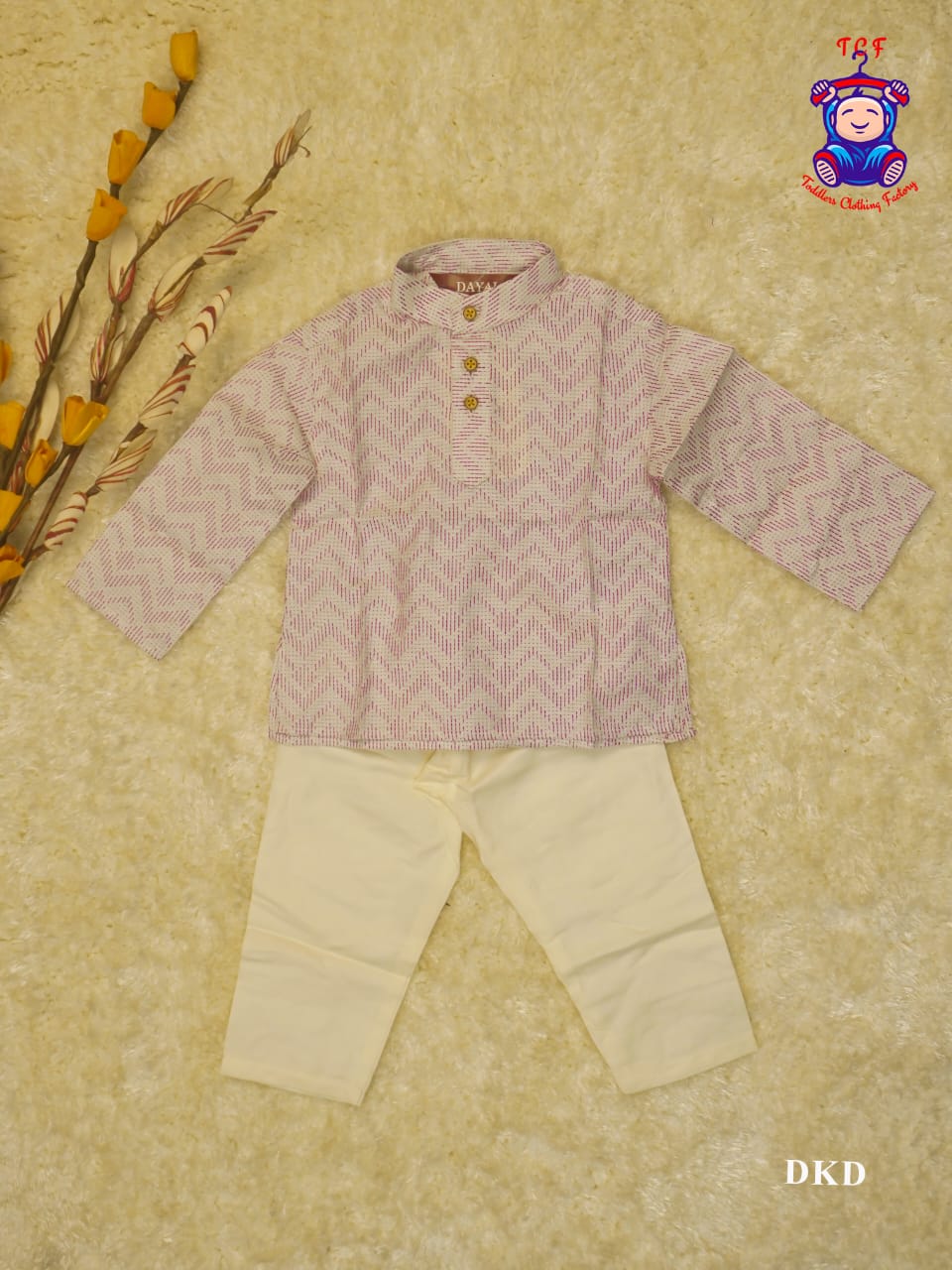 Lavender & Cream - Boys Readymade Kurta Sets