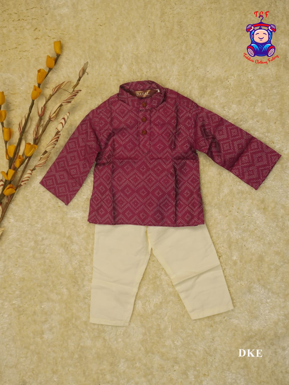 Magenta & Cream - Kurta Set