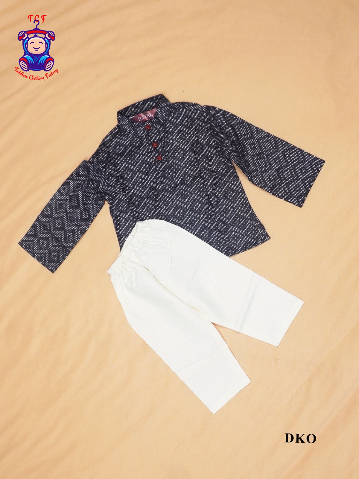 Black & Cream - Boys Readymade Kurta Sets