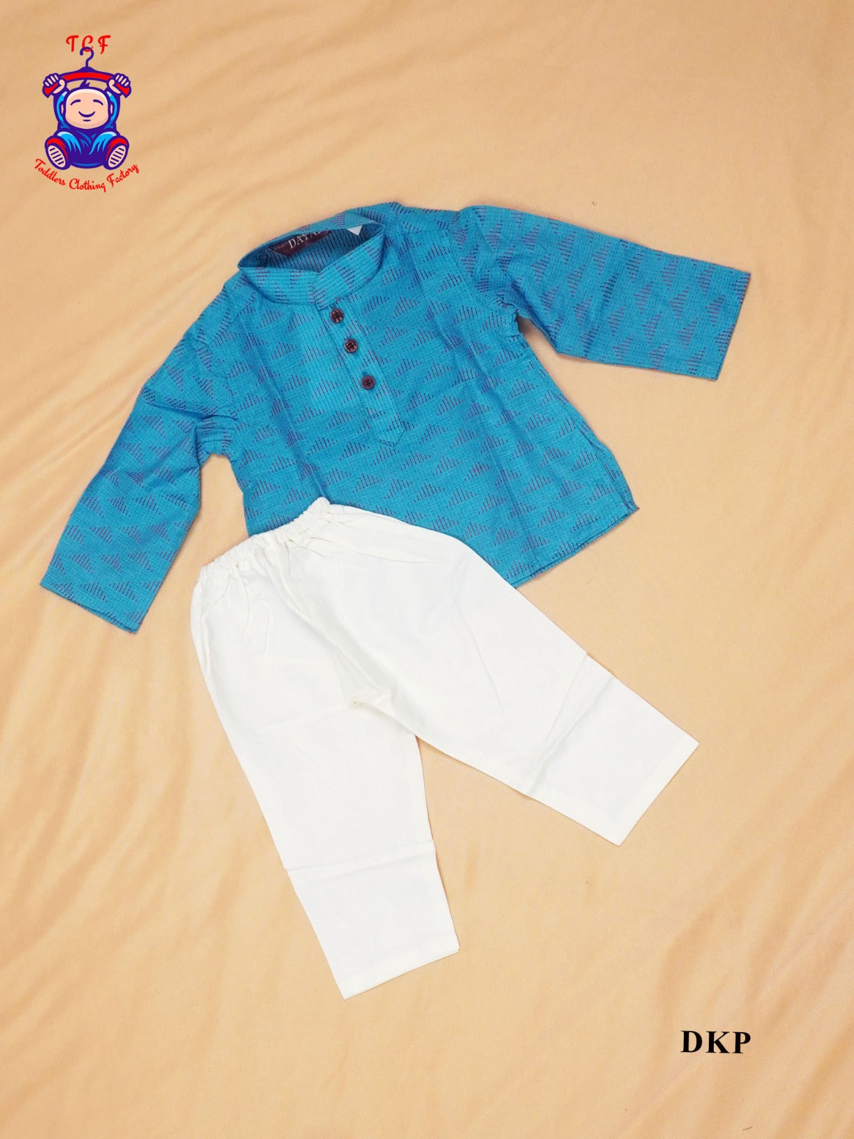 Sky Blue & Cream - Boys Readymade Kurta Sets